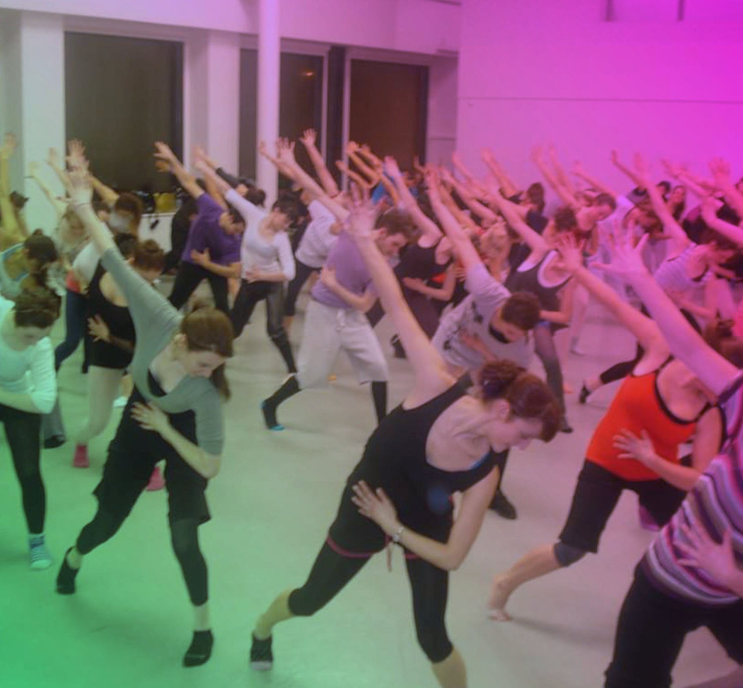 Whynot Dance Company very large group of people dancing dressed in dancing clothes