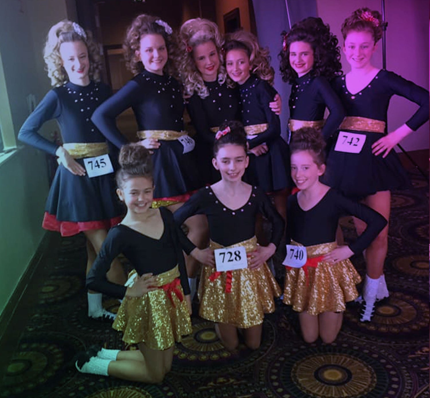 Group of Girls posing for photo before dance competition
