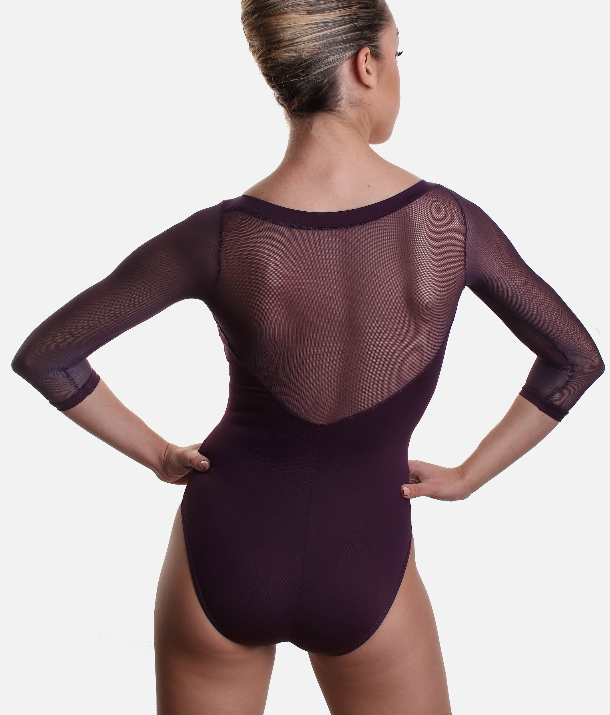 Classic 3/4 Mesh Sleeve Leotard - SL 129