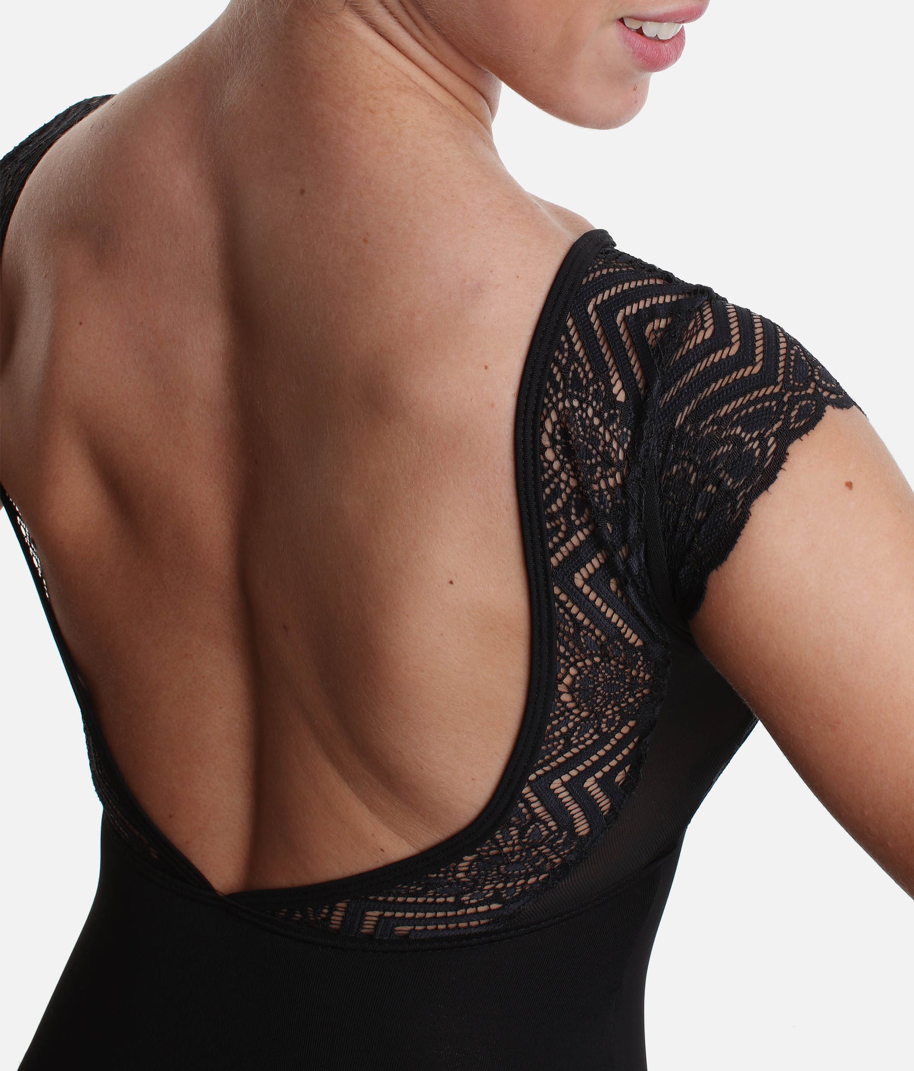 Low Back Lace Cap Sleeve Leotard - RDE 2662