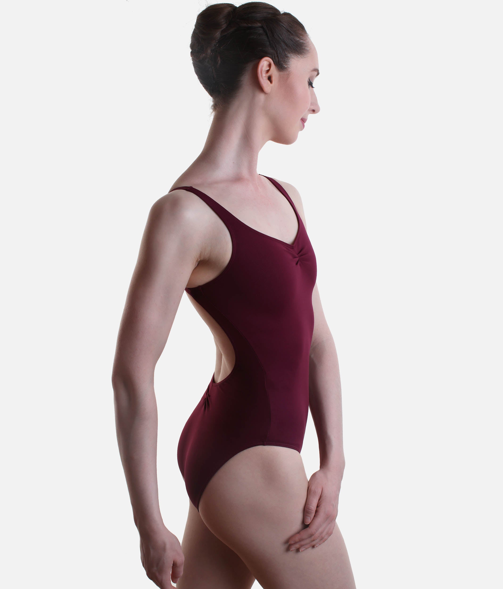 Ruched Neckline Tank Leotard with V-Back, Classic Dancewear - 31700