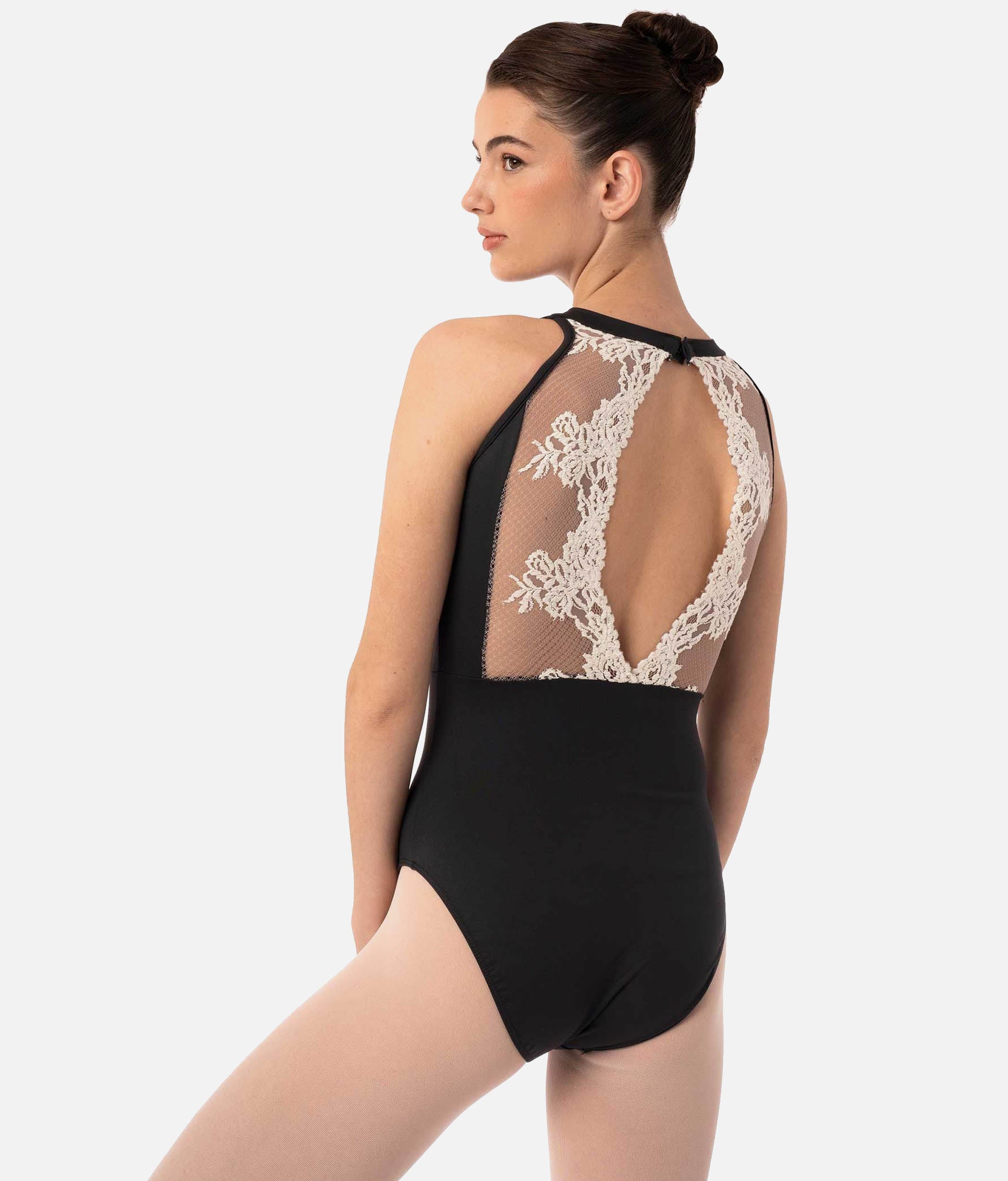 Francesca Sleeveless Dance Leotard with Lace Front and Open Back - 31705