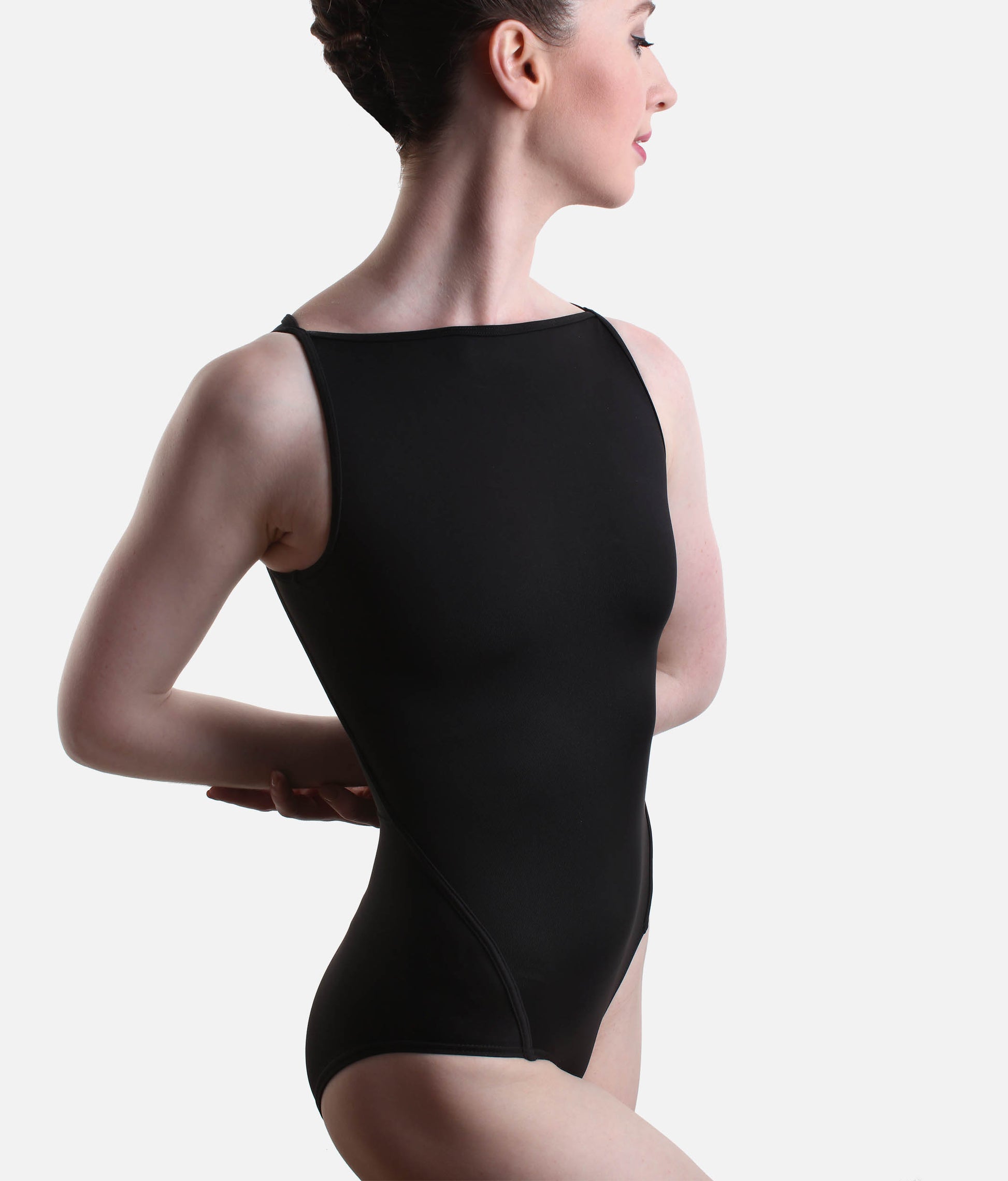 Emma Boat Neck Dance Leotard with Elegant Floral Embroidery - L40004