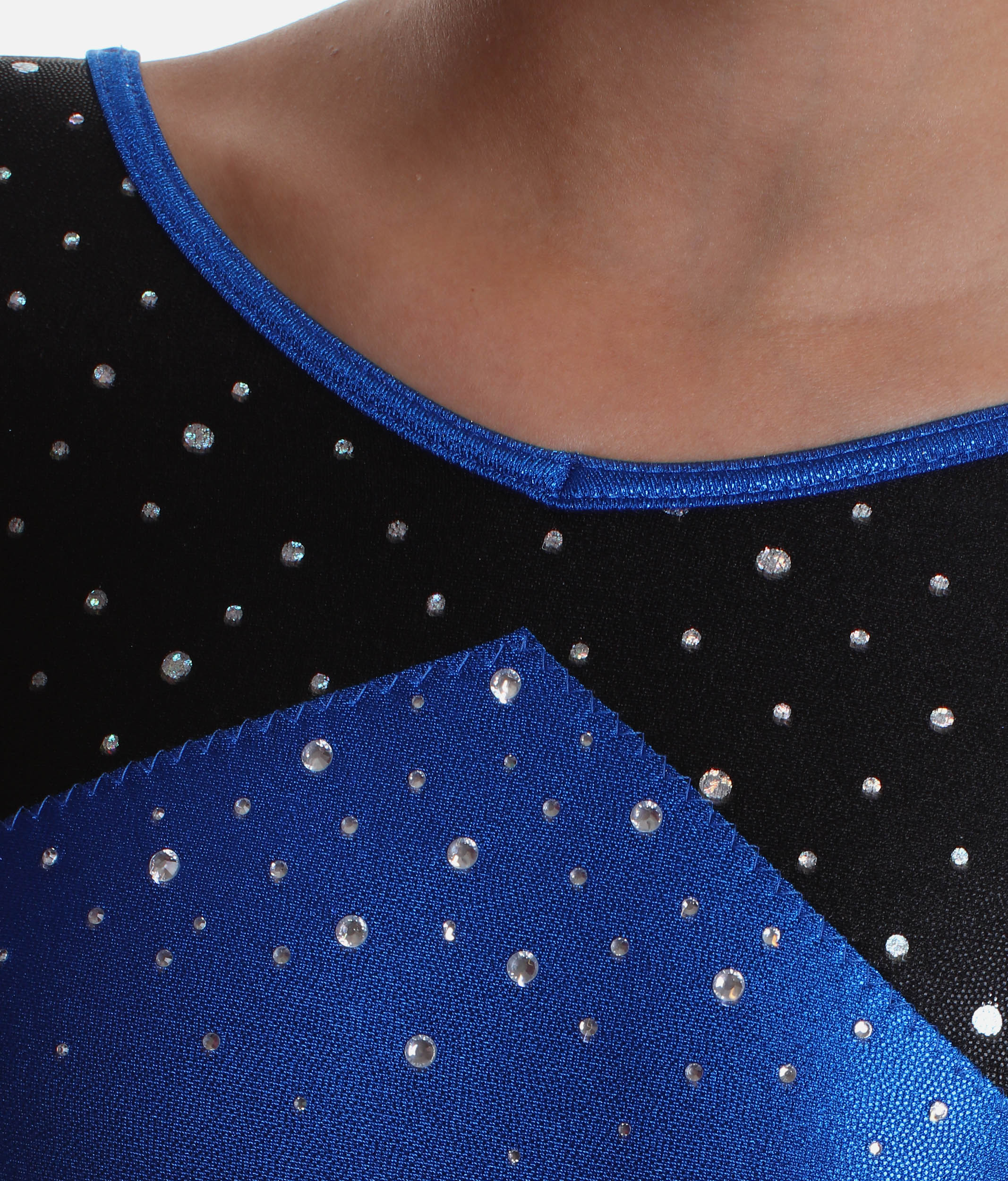 Girl's Crystal Motif Design Gymnastics Leotard with Long Sleeves - Z554