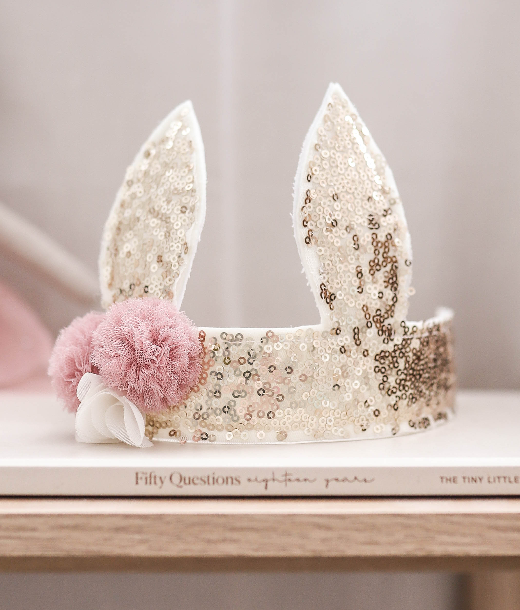 Sparkly Sequin Bunny Crown - N11388G