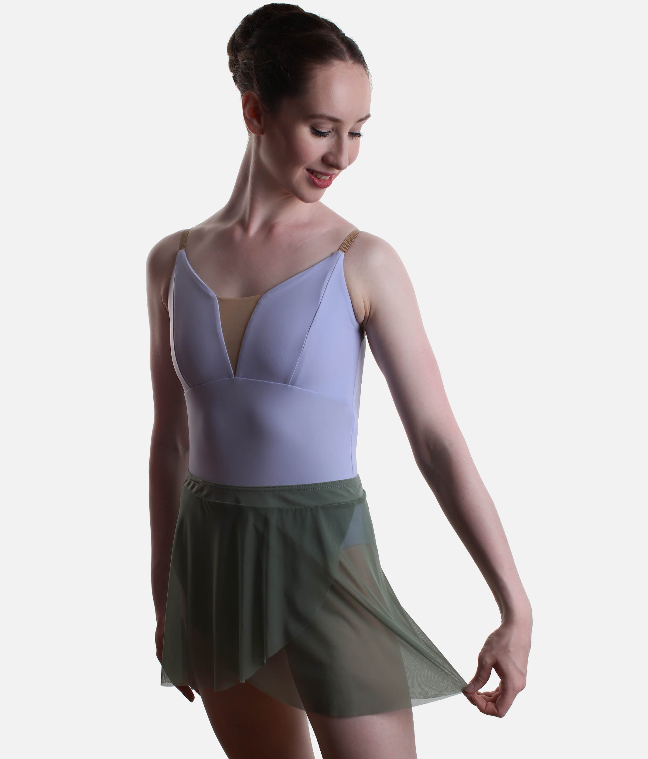 Elegant Pull-On Dance Skirt, Mock Wrap with Soft Waistband - CELINE