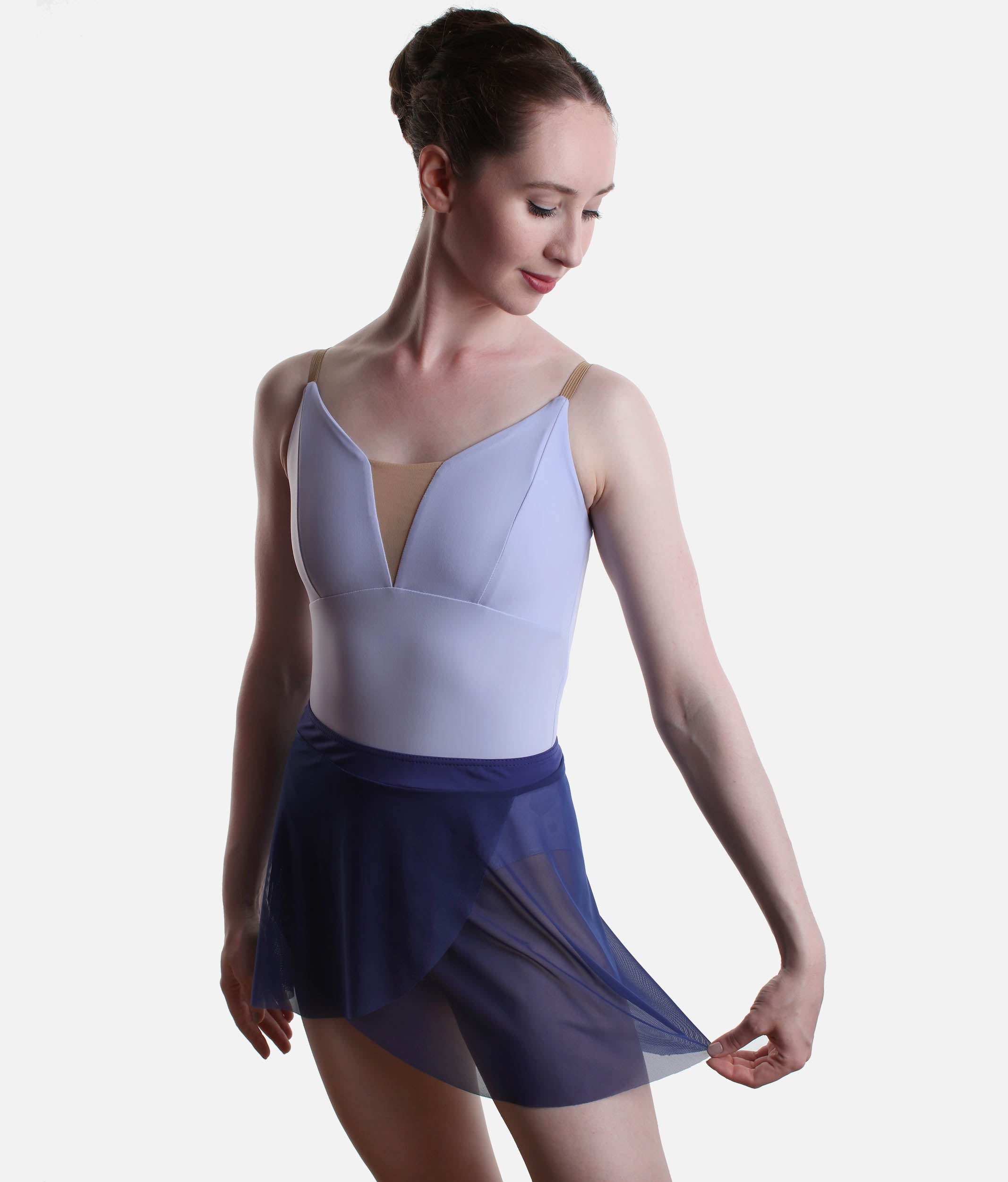 Elegant Pull-On Dance Skirt, Mock Wrap with Soft Waistband - CELINE