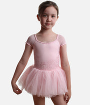 Girls Lucy Cap Sleeve Tutu Dress with Floral Embroidery - CL20002