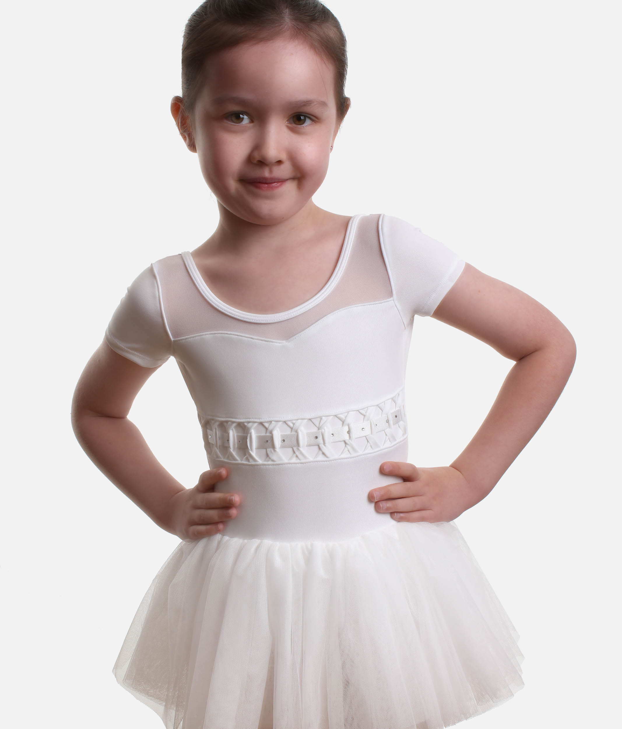 Girls Cap Sleeve Tutu Dress, Twist Detail - CL9262