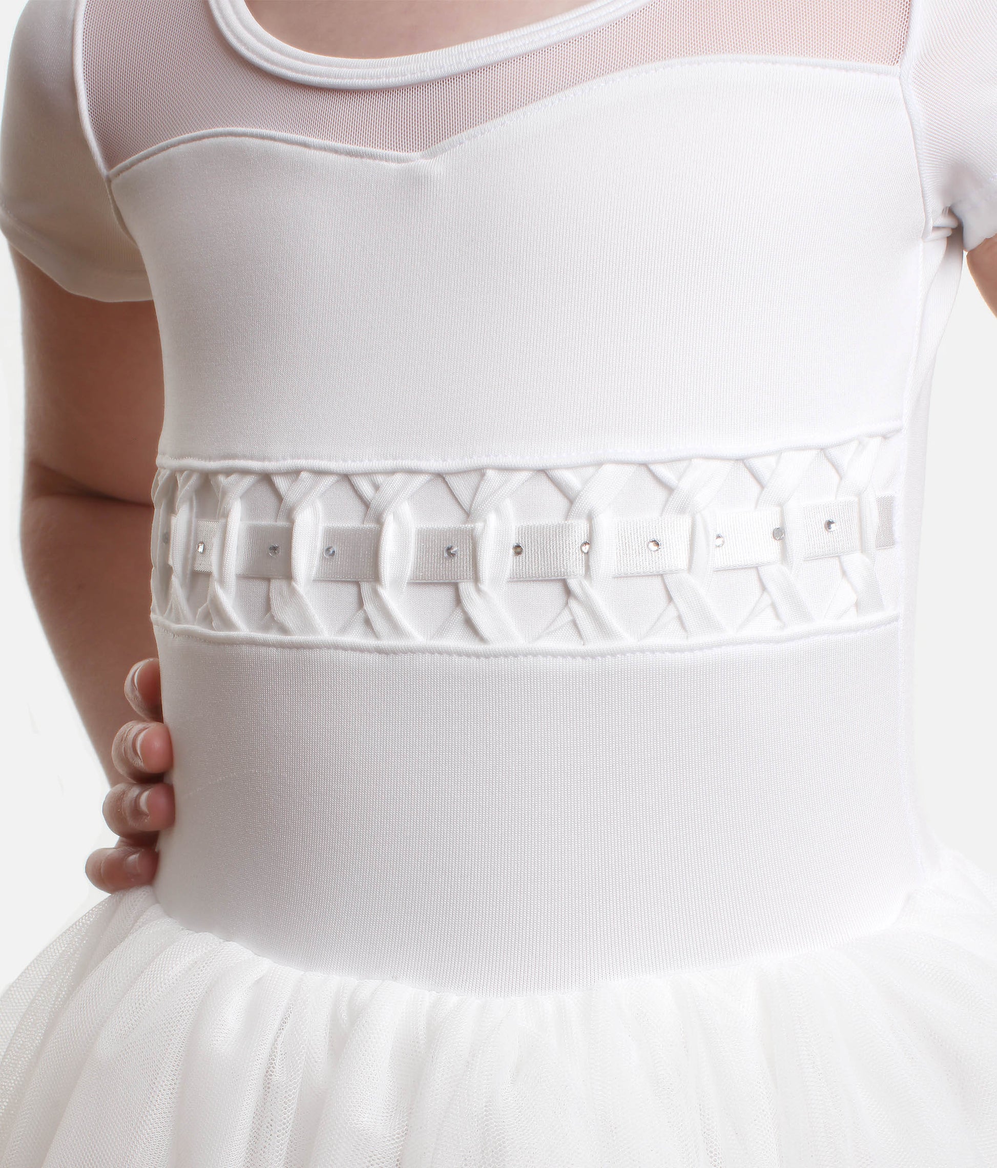 Girls Cap Sleeve Tutu Dress, Twist Detail - CL9262