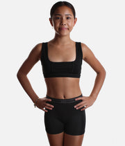 Plestra Girls Logo Shorts, High Waist for Dance & Gymnastics - CR90004
