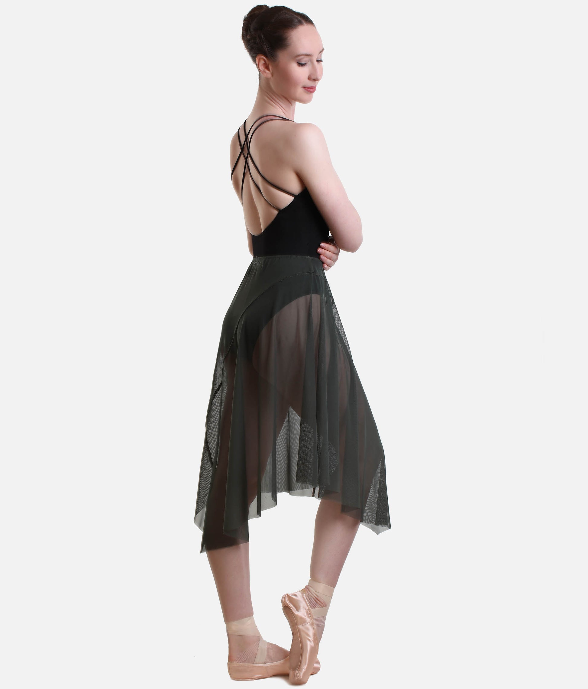 Asymmetrical Long Skirt, Elegant Mesh Skirt for Ballet & Contemporary - FABIA