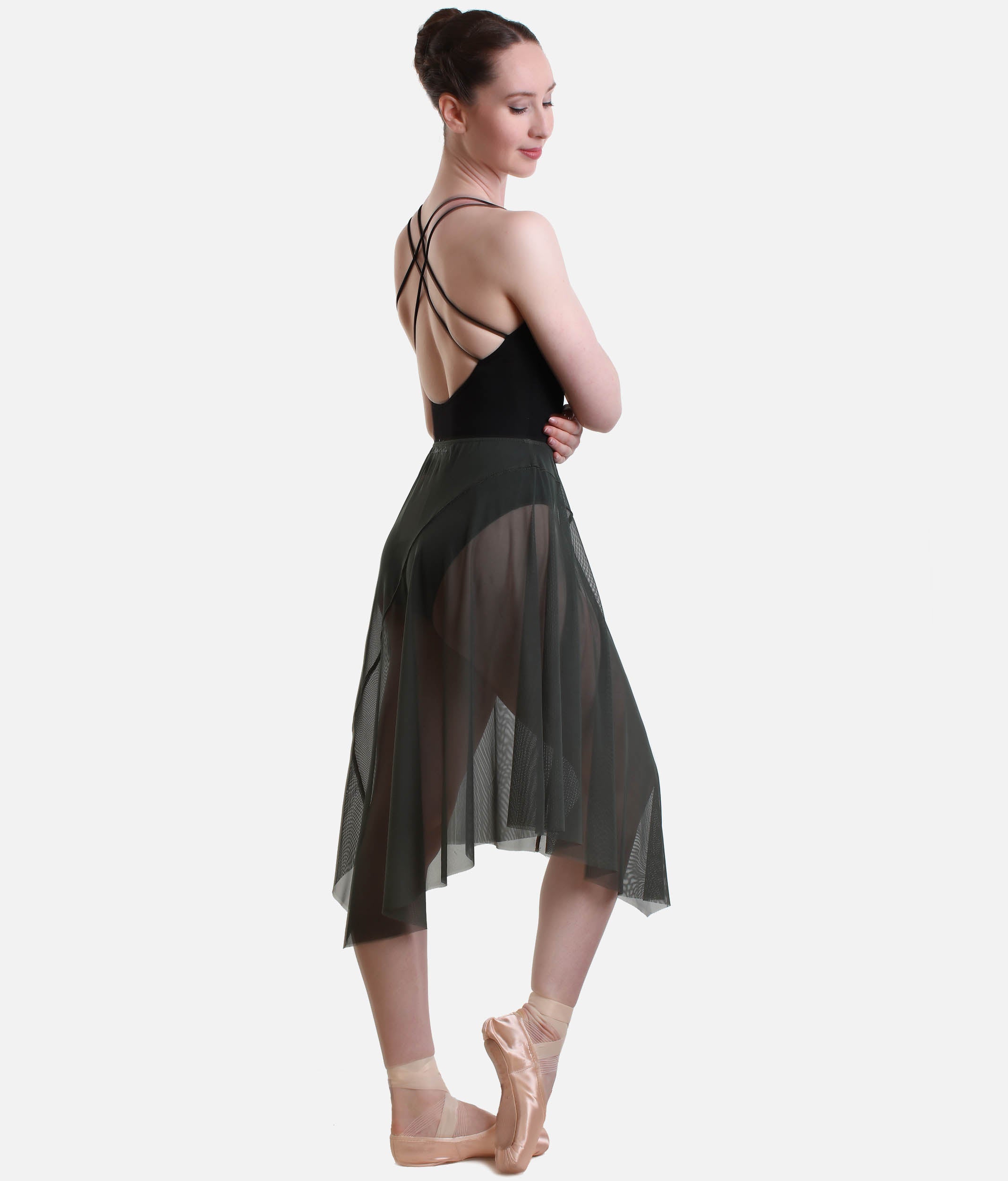 Asymmetrical Long Skirt, Elegant Mesh Skirt for Ballet & Contemporary - FABIA