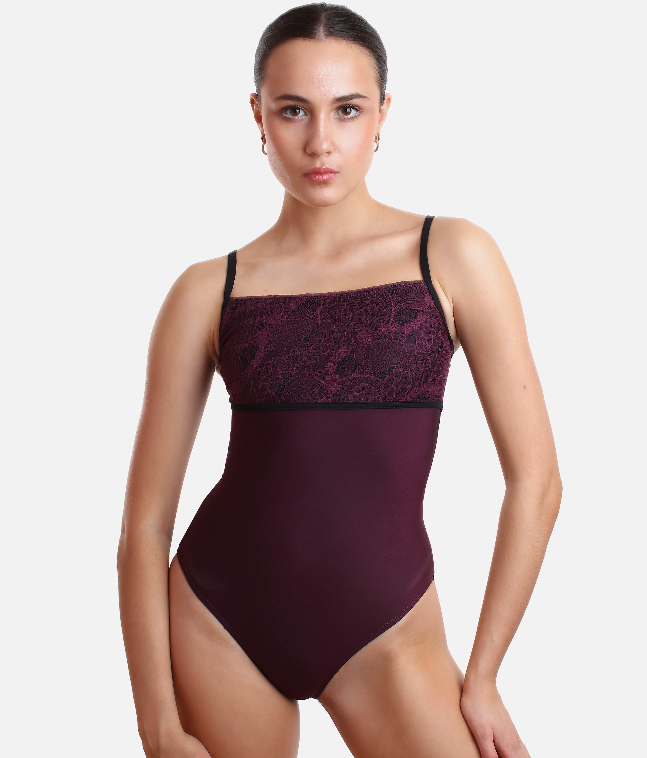 Camisole Leotard With Lace Overlay - GAIA