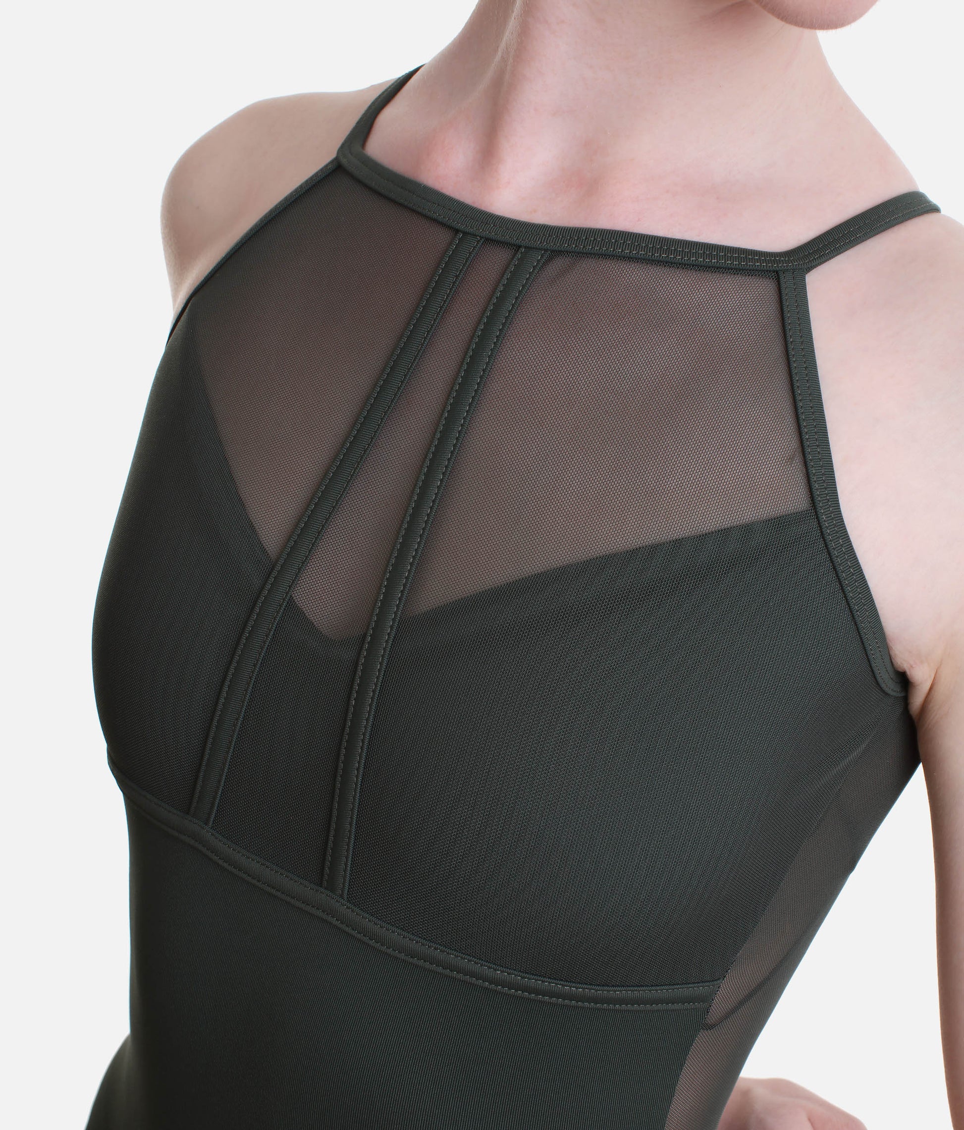 Halter-Style Leotard, Mesh Open Back Dancewear - LICINIA