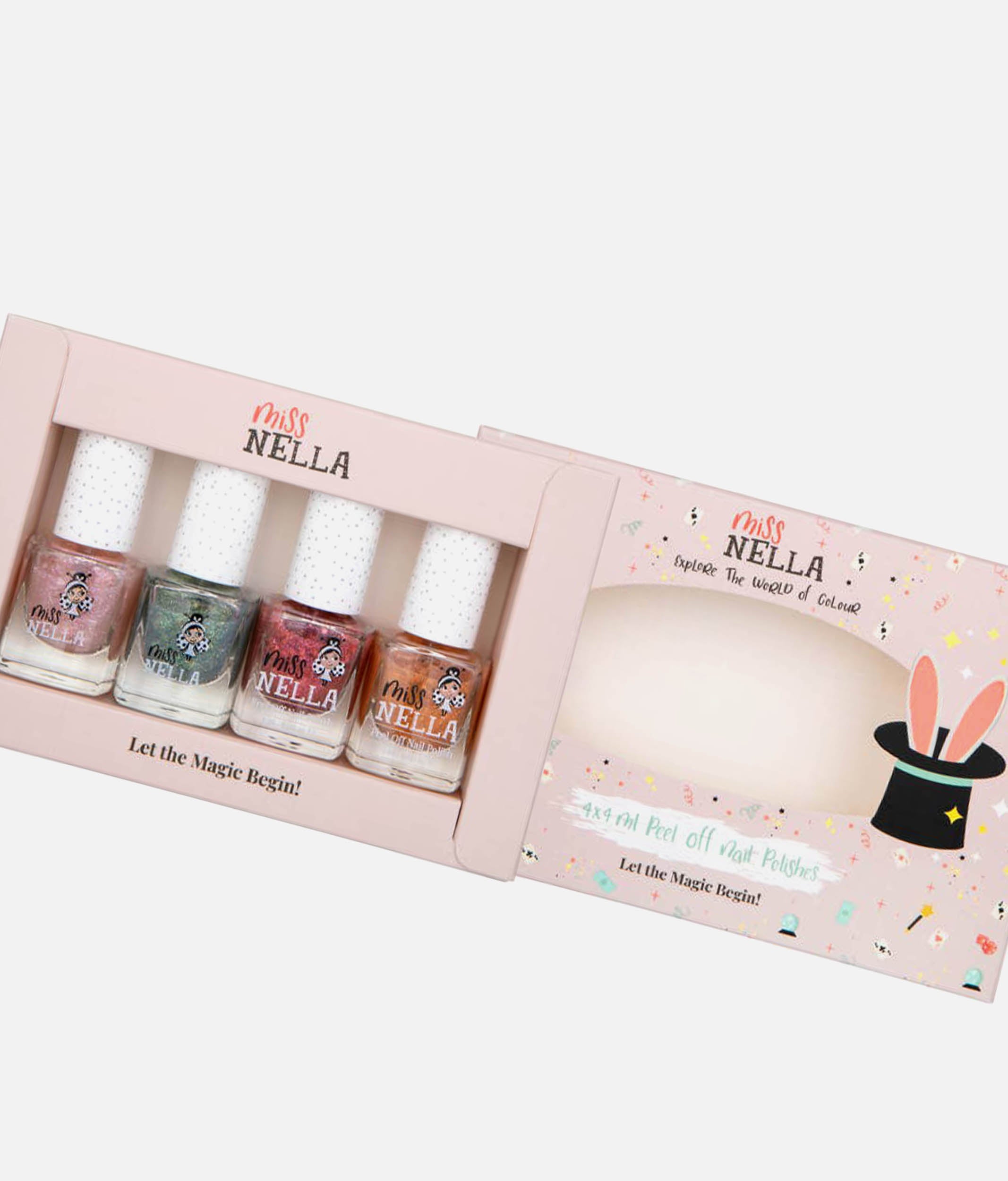 Magic Nail Polish Set with 4 Peel-Off Water-Based Colours