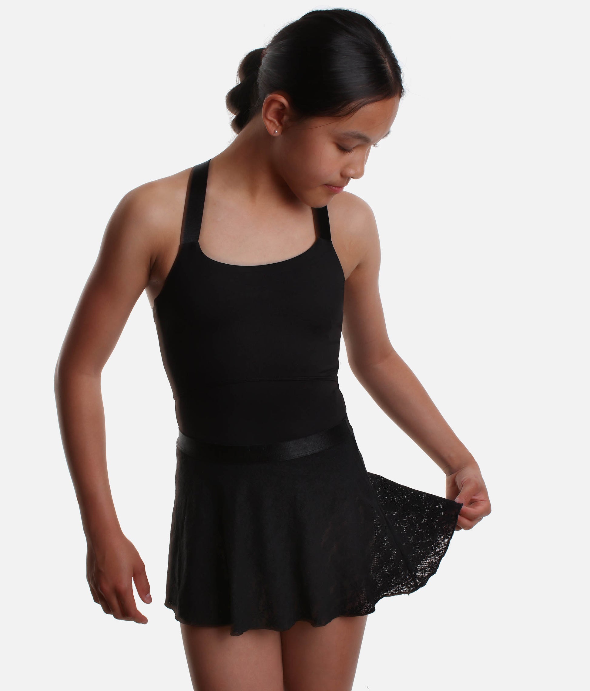 Girls Pull-On Ballet Skirt, High-Low Hem - MS902C