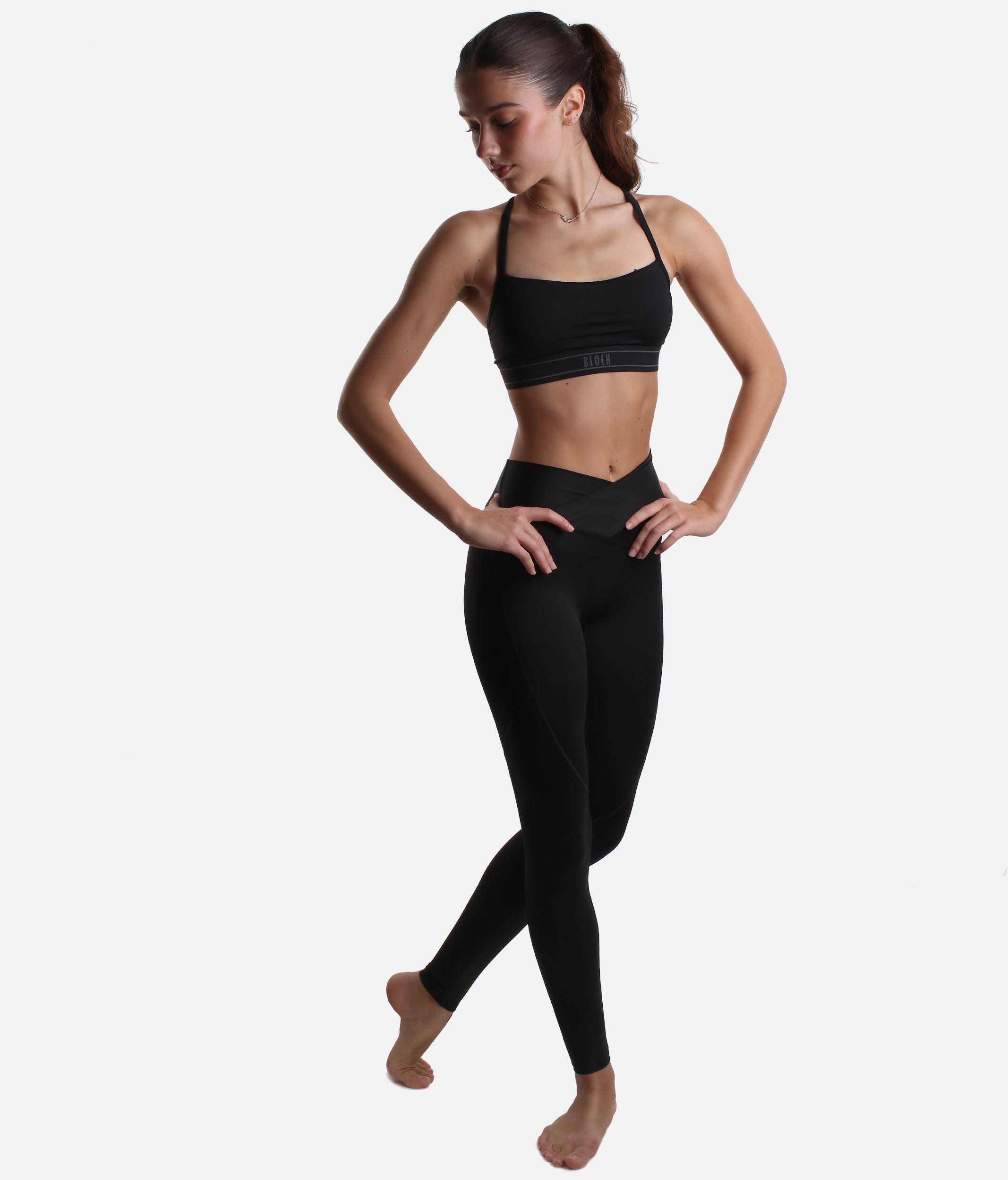 Anna V Front Leggings, Full Length, High Waist Contour Fit for Dancers - P80001