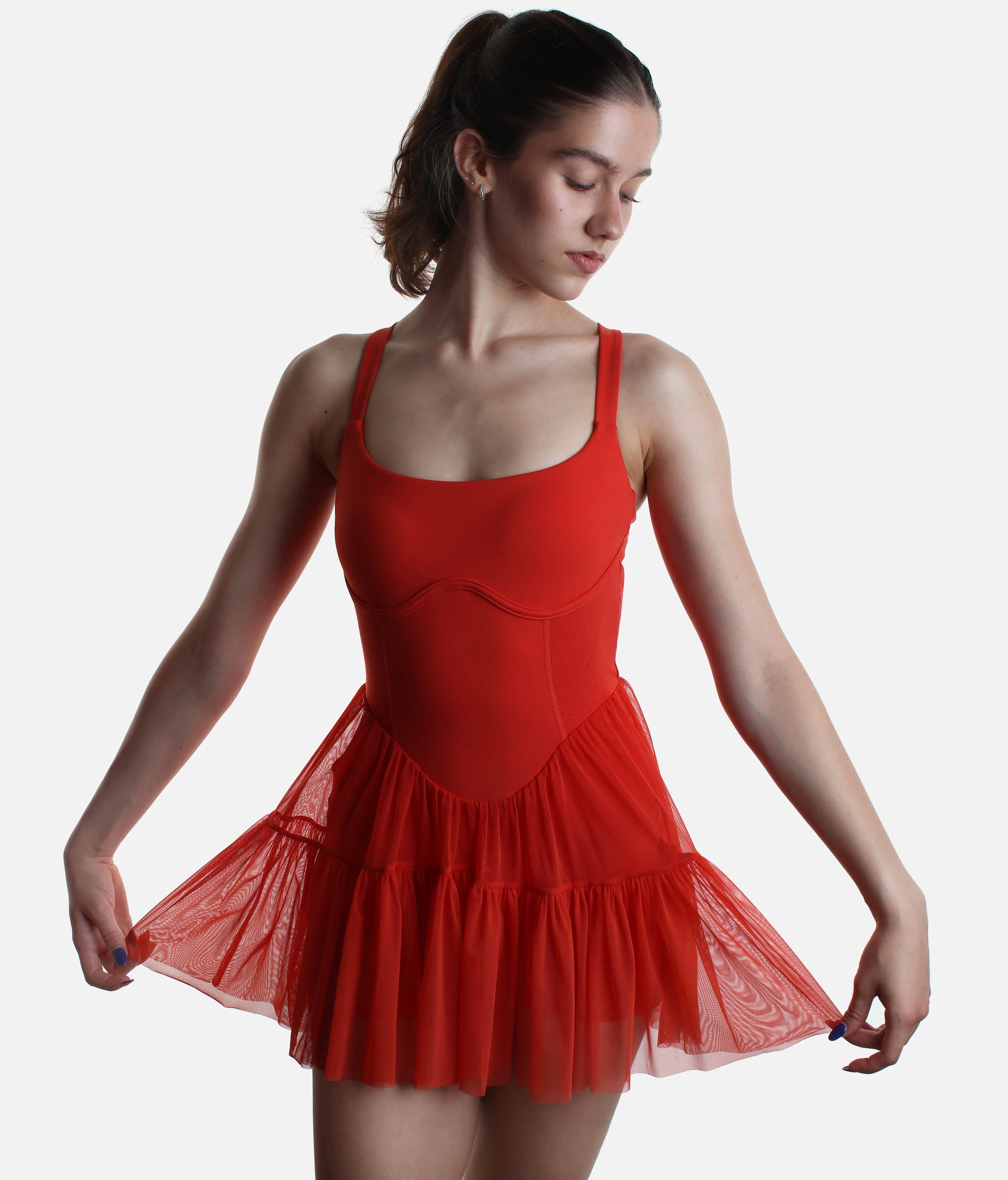 Corset PIROUETTE DRESS - Activewear Dress with Built-In Shorts & Pockets