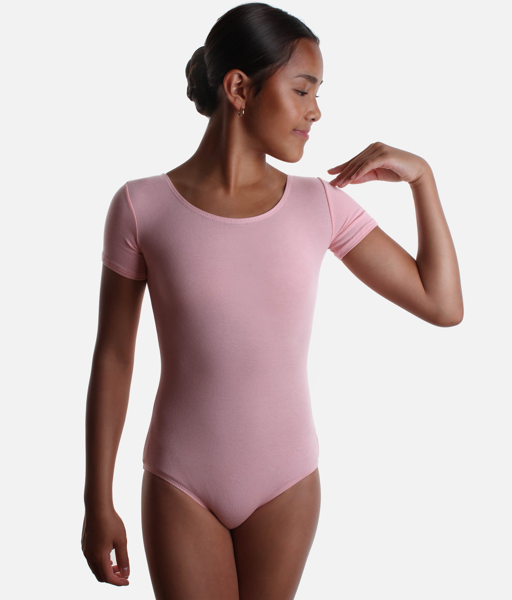 Girls Short Sleeved, Scoop Necked Leotard - PRIM