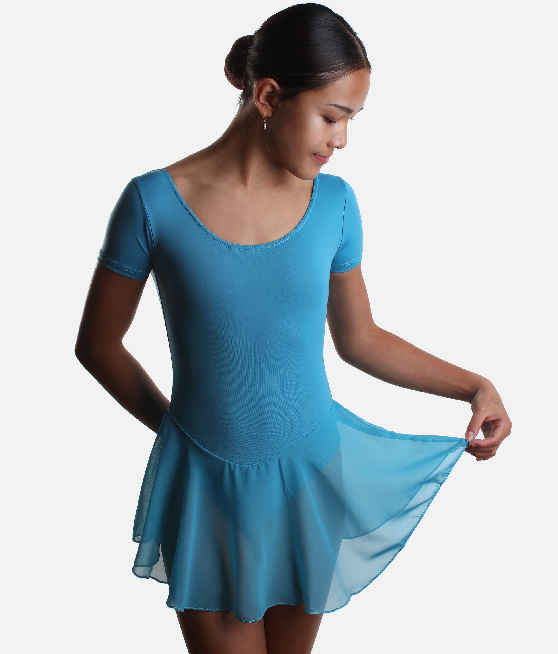 Girls Ballet Skirted Leotard with Cap Sleeves, RAD Exam Approved - REBECCA / FREYA