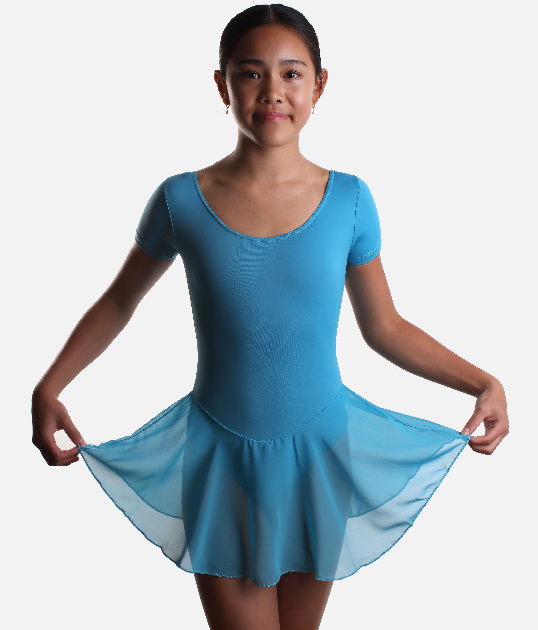 Girls Ballet Skirted Leotard with Cap Sleeves, RAD Exam Approved - REBECCA / FREYA