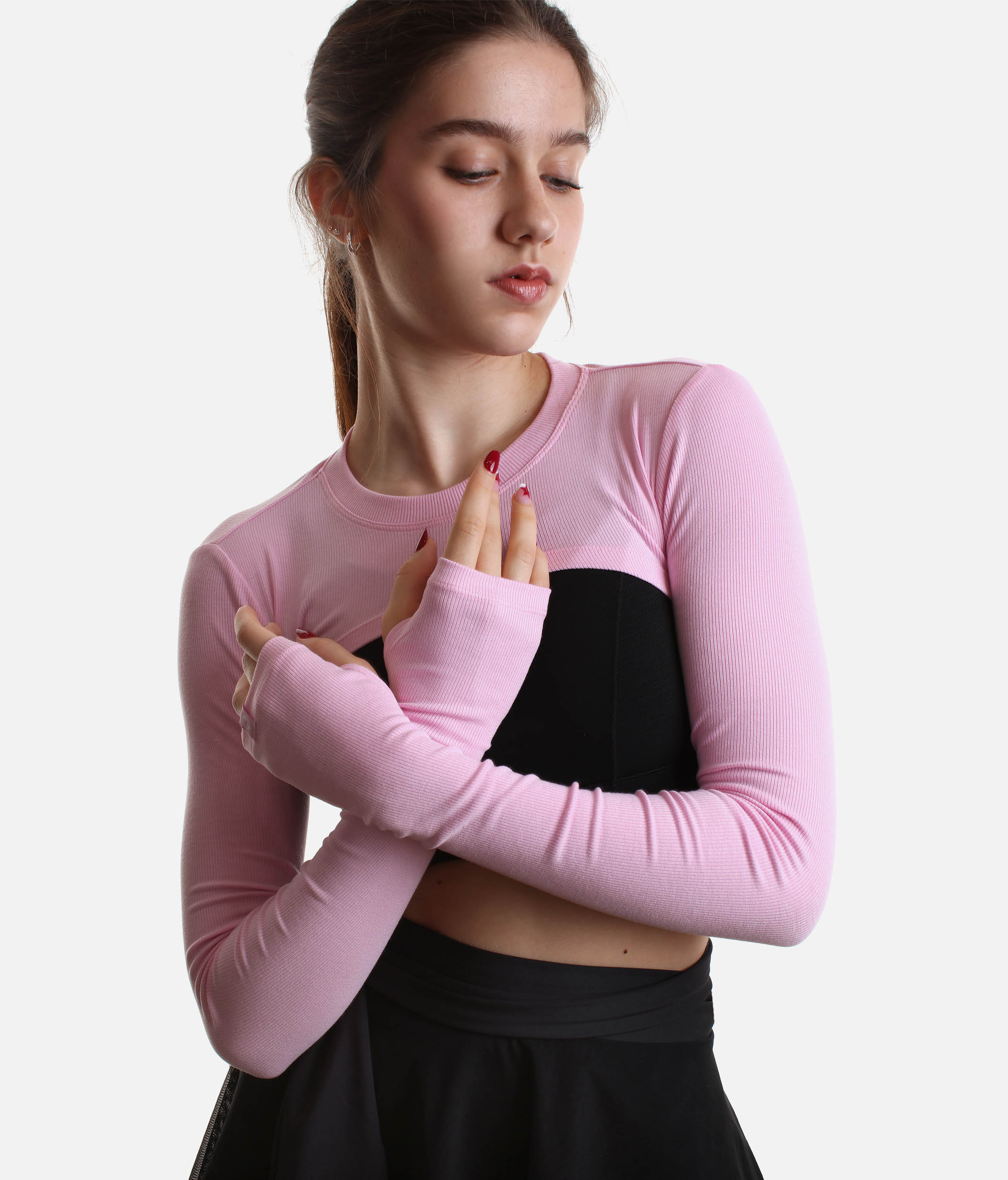 RELEVE RIBBED SHRUG - Ultra-Cropped Dance Essential with Thumbholes
