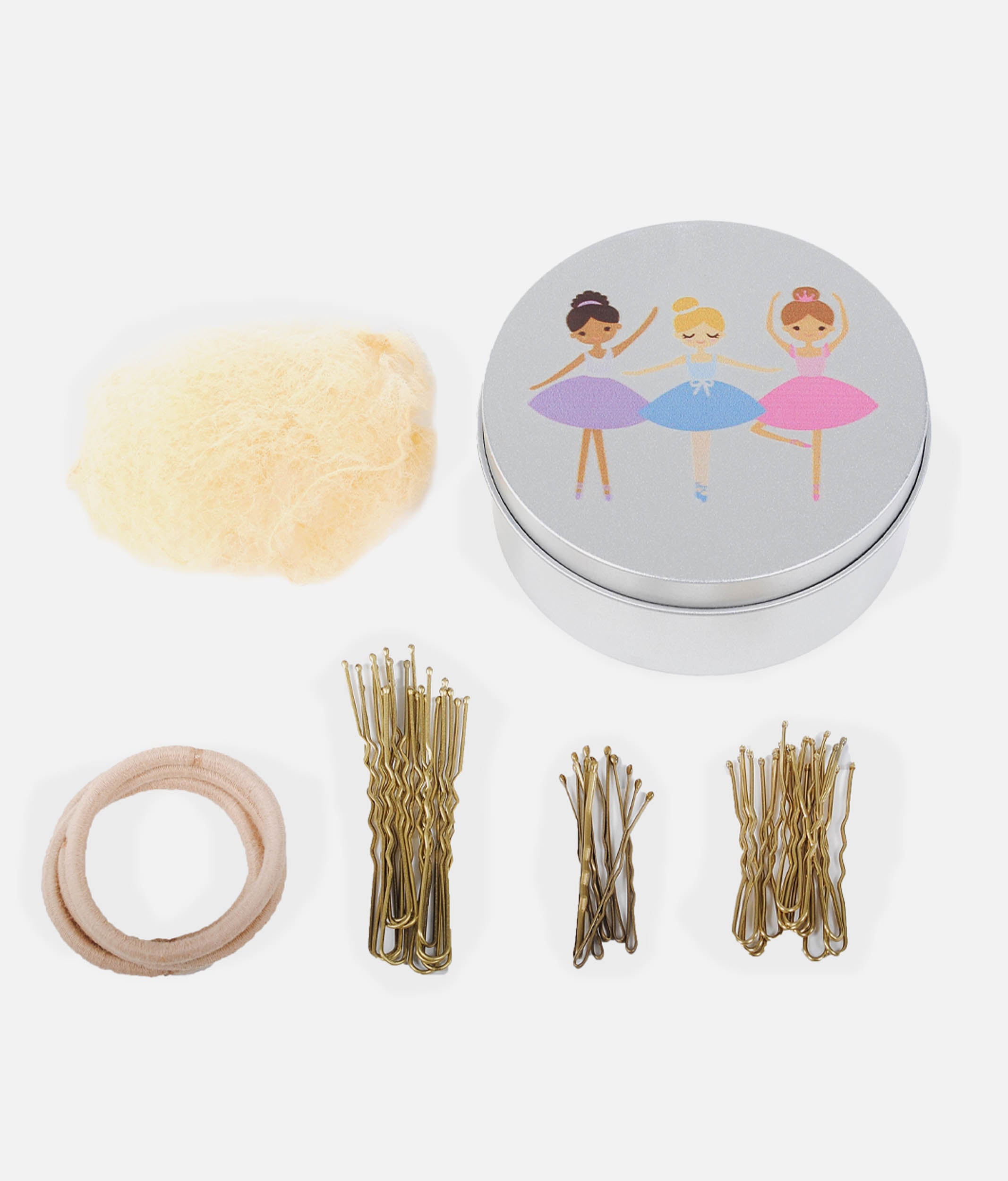 Reusable Ballet Hair Tin with Bun Essentials for Young Dancers