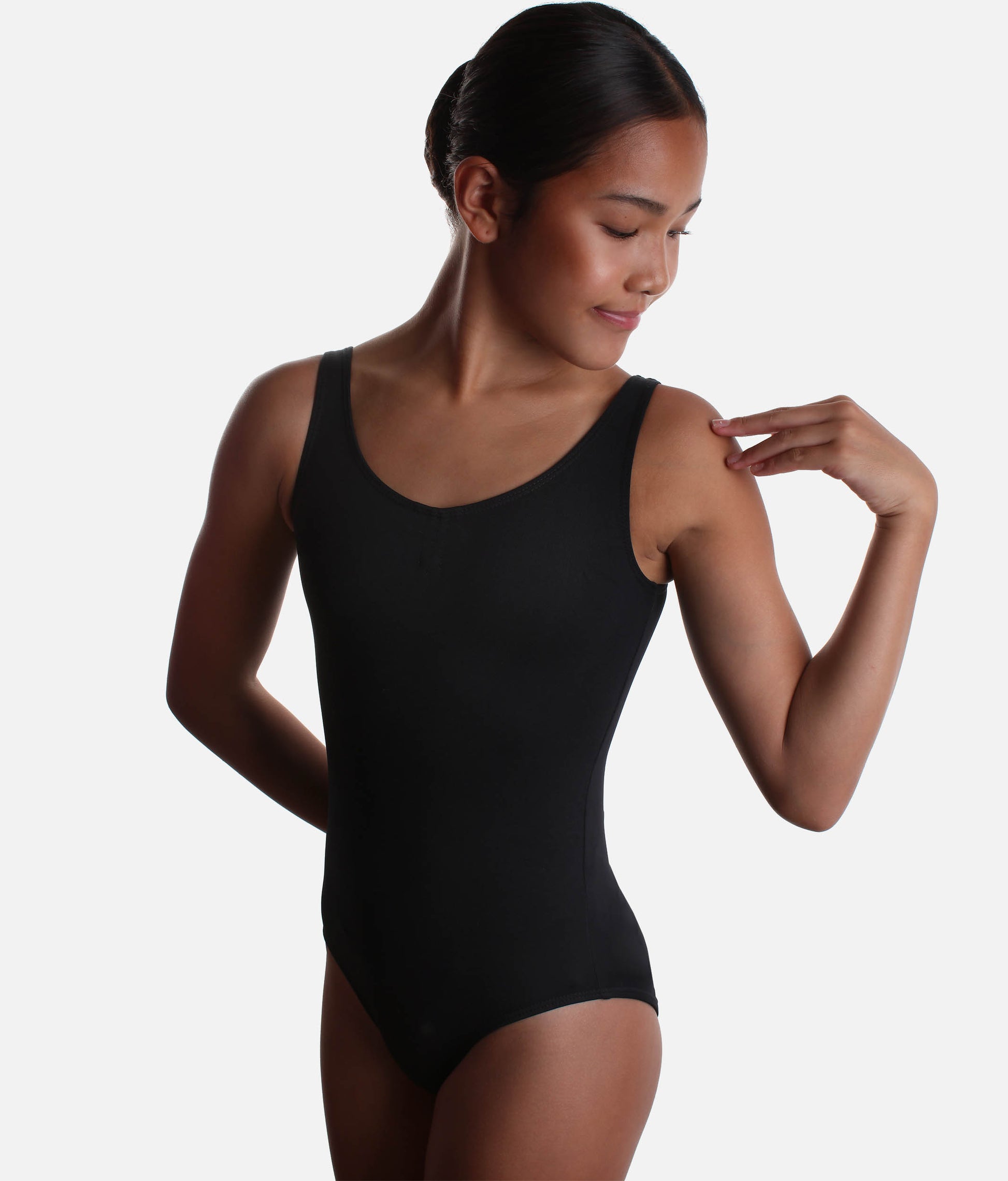 Girls Tank Sleeve Leotard, Elegant Adjustable Pinch Front - SL07