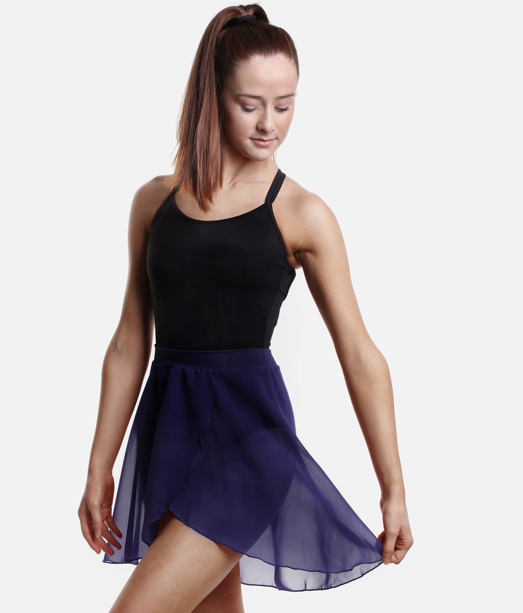 SL93 - Essential Pull-On Ballet Skirt, Faux Wrap Style in Lightweight Fabric