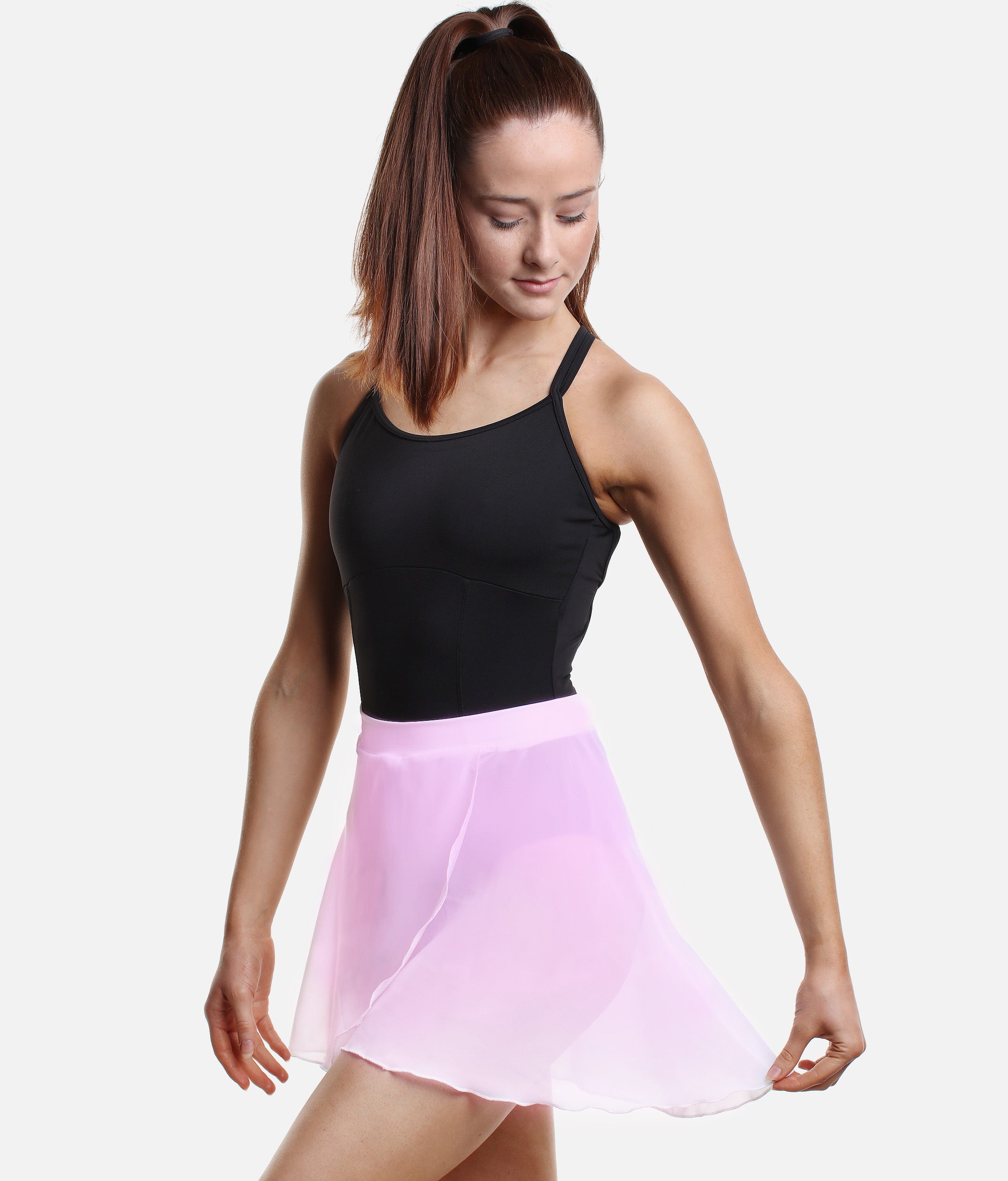 SL93 - Essential Pull-On Ballet Skirt, Faux Wrap Style in Lightweight Fabric