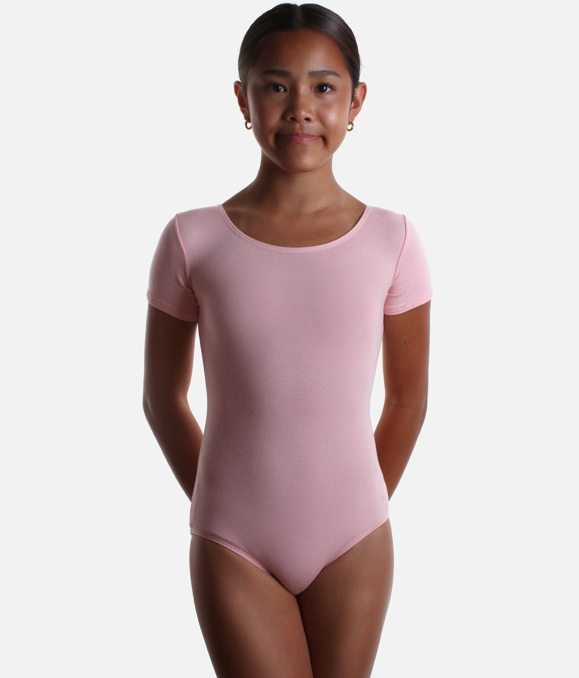 Girls Short Sleeved, Scoop Necked Leotard - PRIM