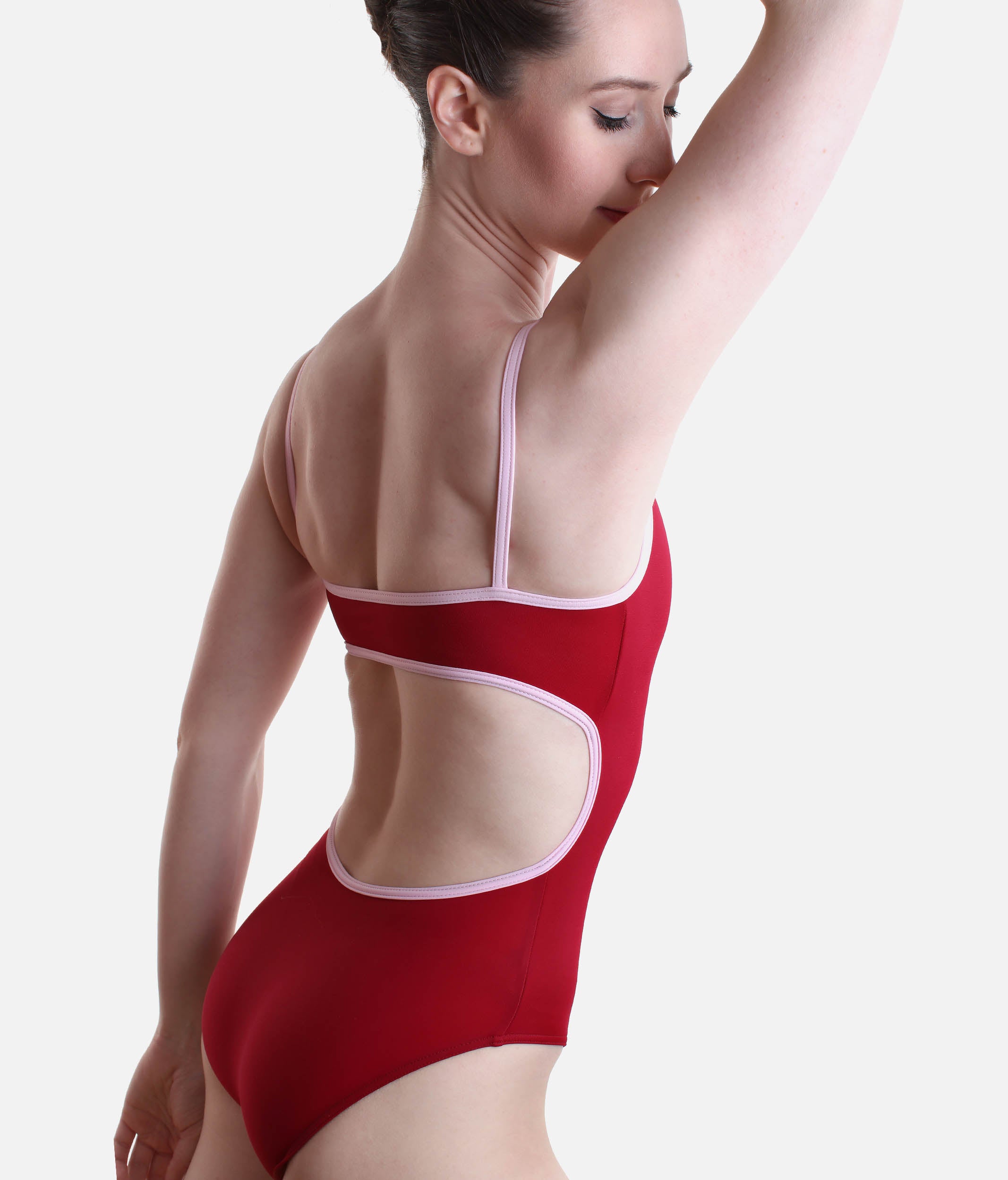 Thin Strap Leotard with Elegant Open Back, High Performance Fabric - KIKI