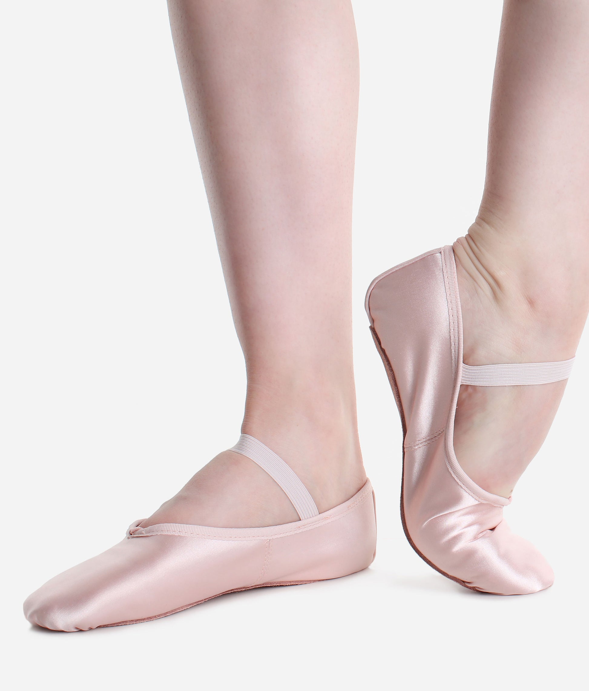 Children’s Satin Ballet Shoes, Full Sole, Pre-Sewn Elastic, Ideal for Beginners - BAE16