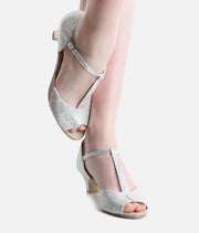 Women’s Sparkle Open-Toe Ballroom Shoes for Social & Latin Dancing - BL33