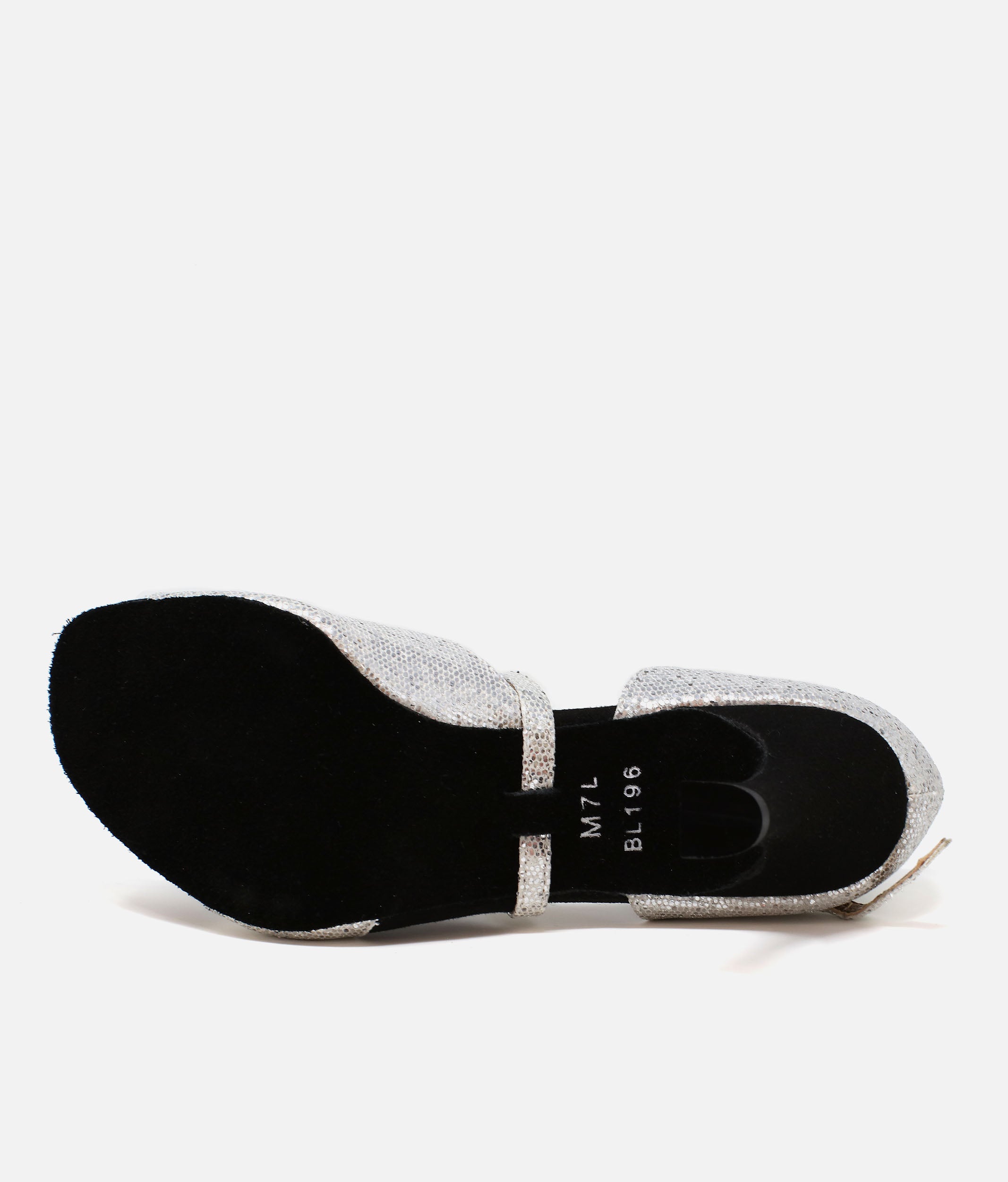 BL196 - Open-Toe Ballroom Dance Shoes, X-Strap with Rhinestone Buckle