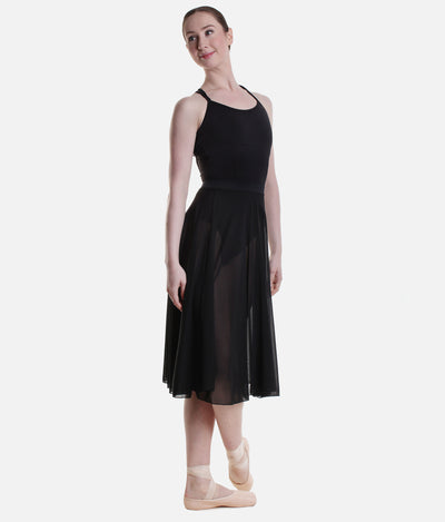 Long Pull-On Ballet Skirt, Stretch Mesh Dancewear - FAITH