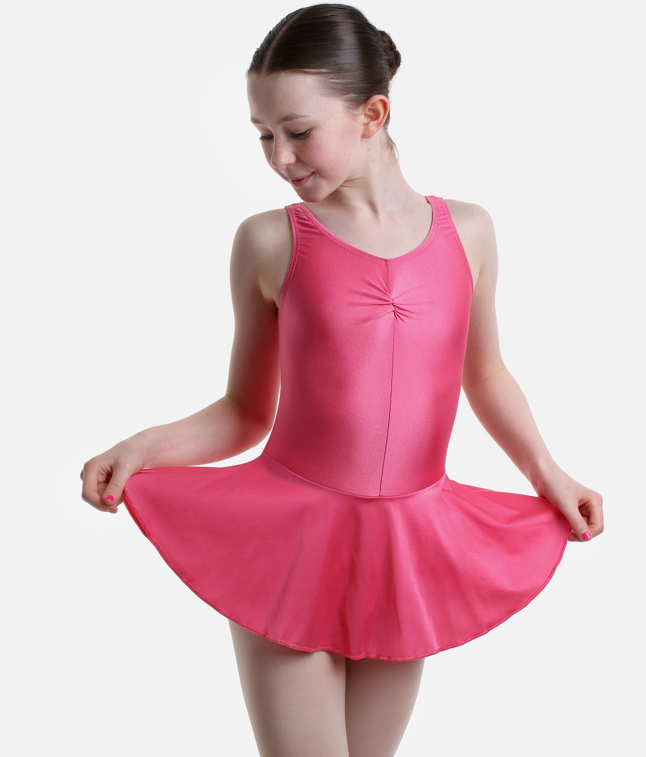 Girls Ballet Skirted Leotard, Built-in Skirt & Sweetheart Neckline - ISTDJ