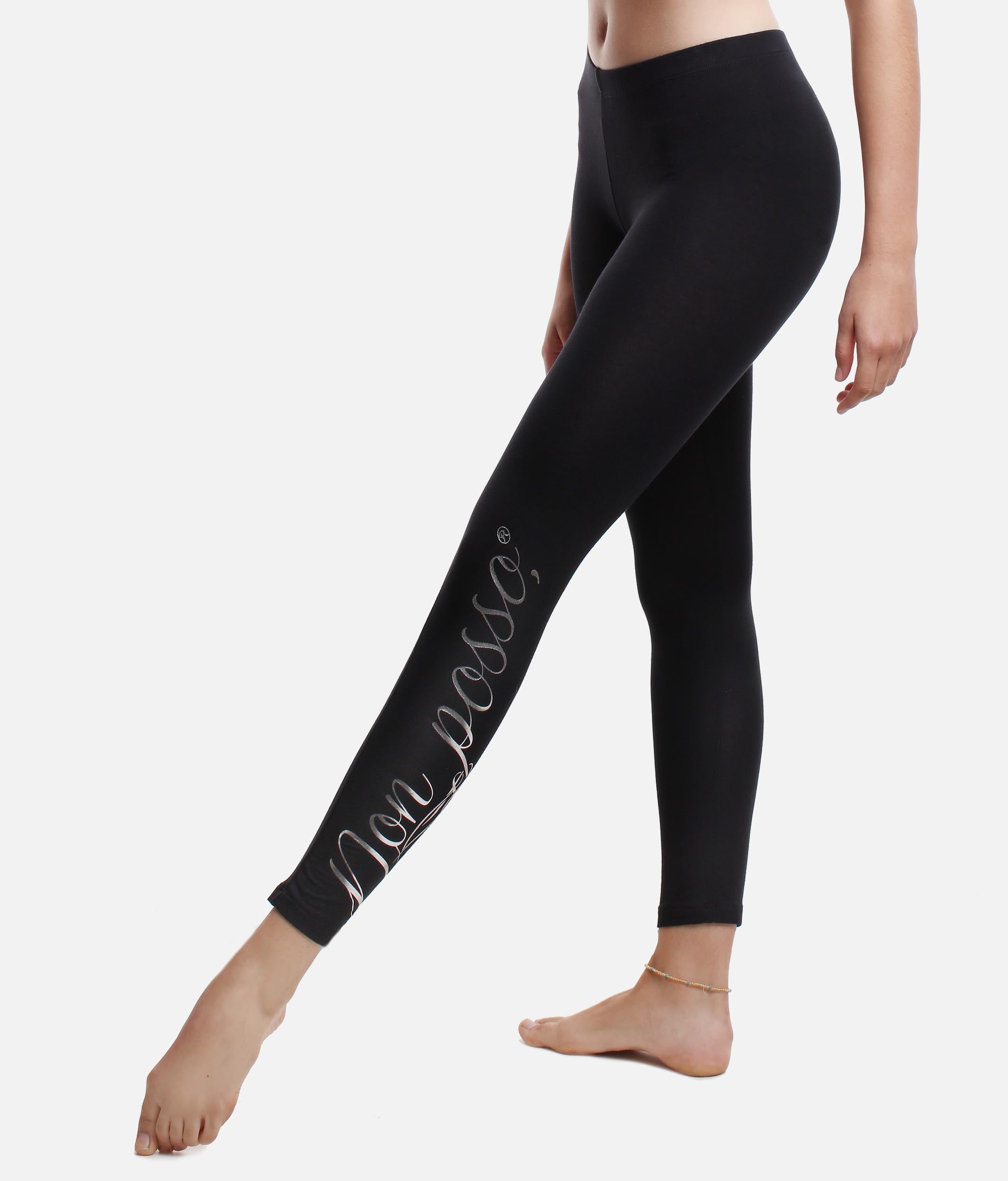 Silver Logo Leggings - 0090