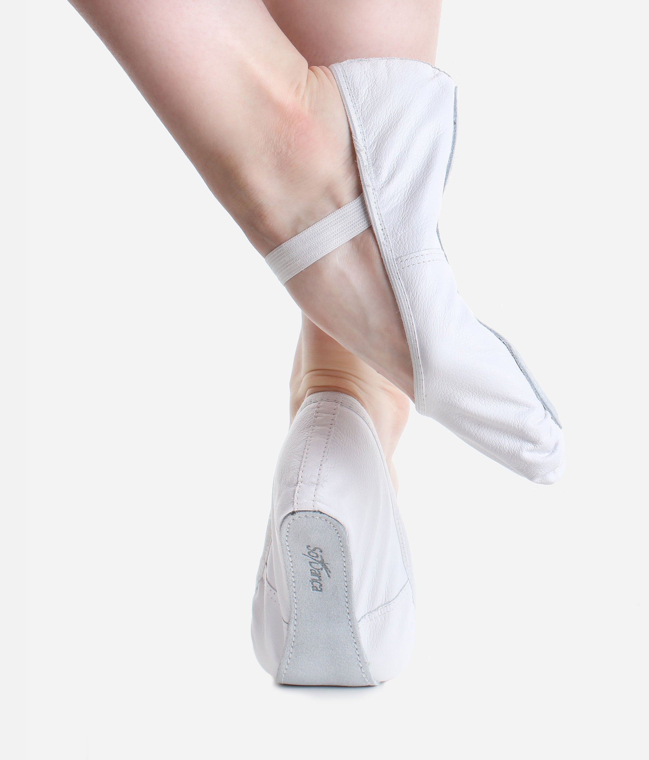 SD69 - Childrens Full Sole Premium Leather Ballet Shoes, Pre-Sewn Elastic