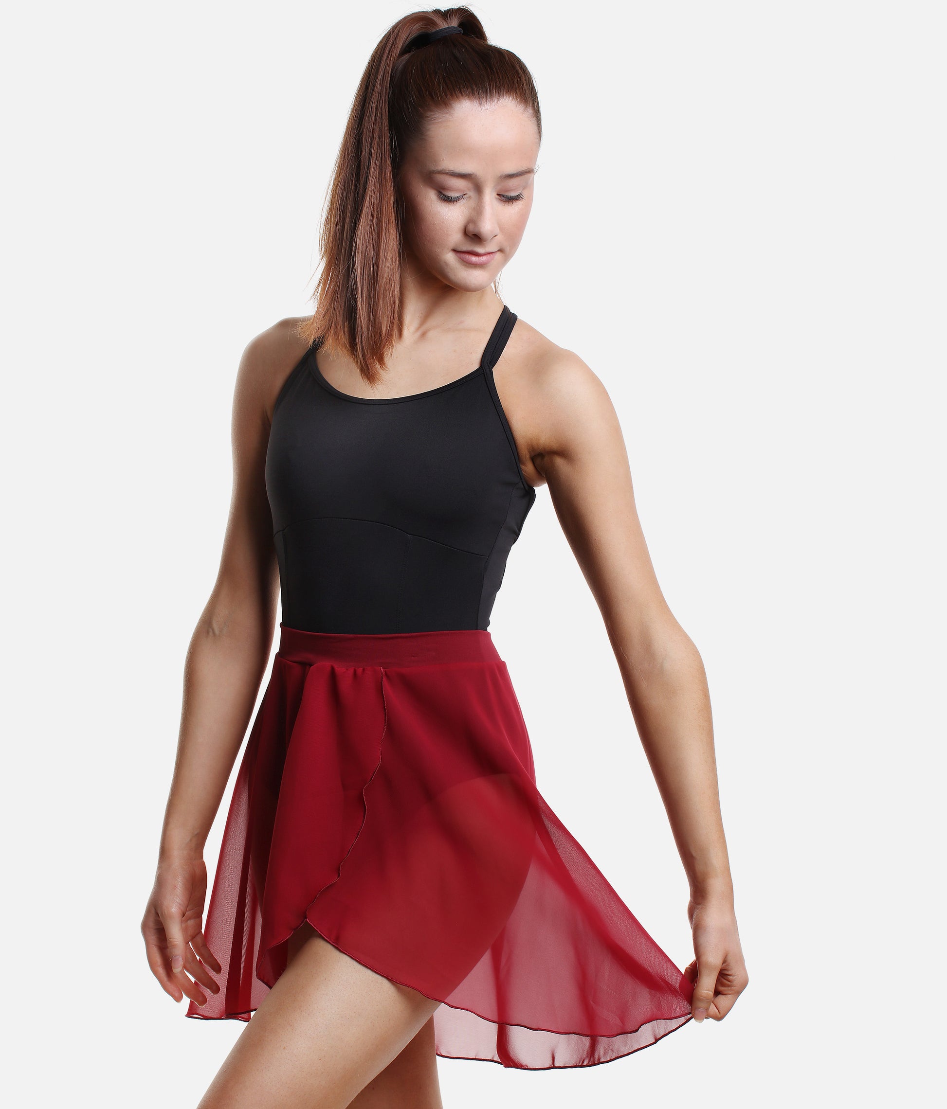 Essential Pull-On Ballet Skirt, Faux Wrap Style in Lightweight Fabric - SL93