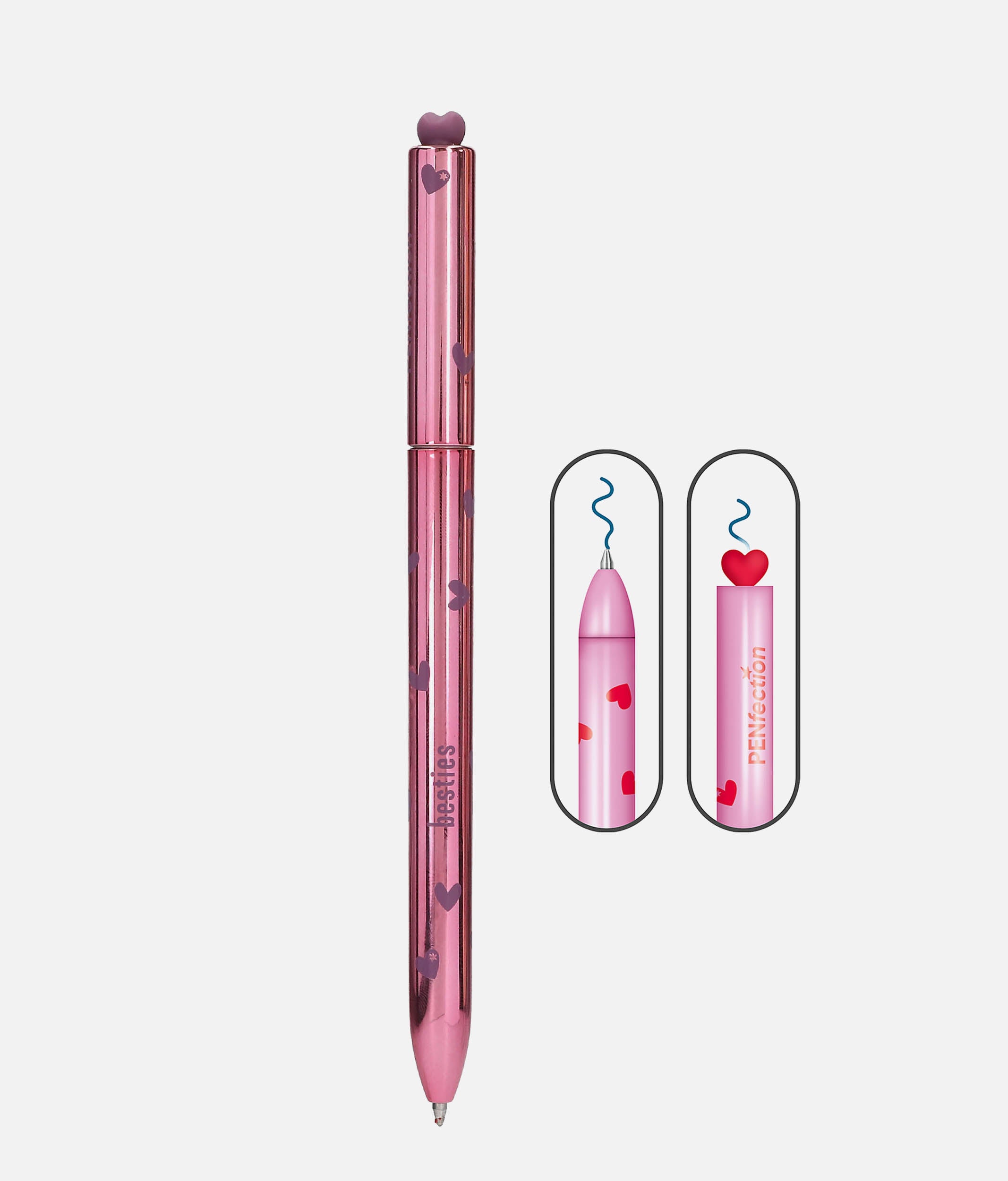 PENfection Twist Heart Gel Pen, Erasable Metallic Teen Stationery - 0012533