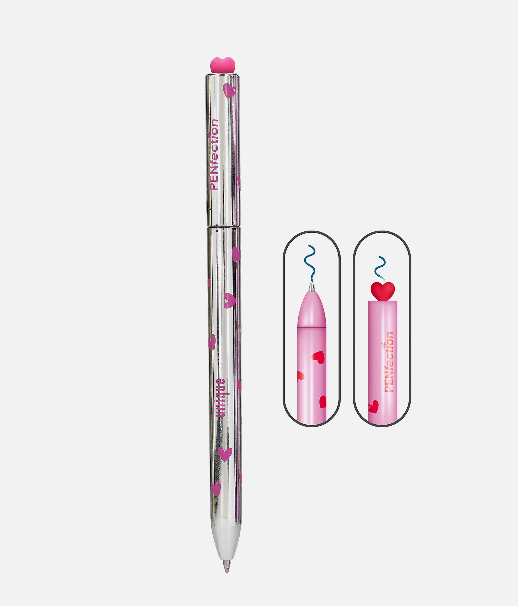 PENfection Twist Heart Gel Pen, Erasable Metallic Teen Stationery - 0012533