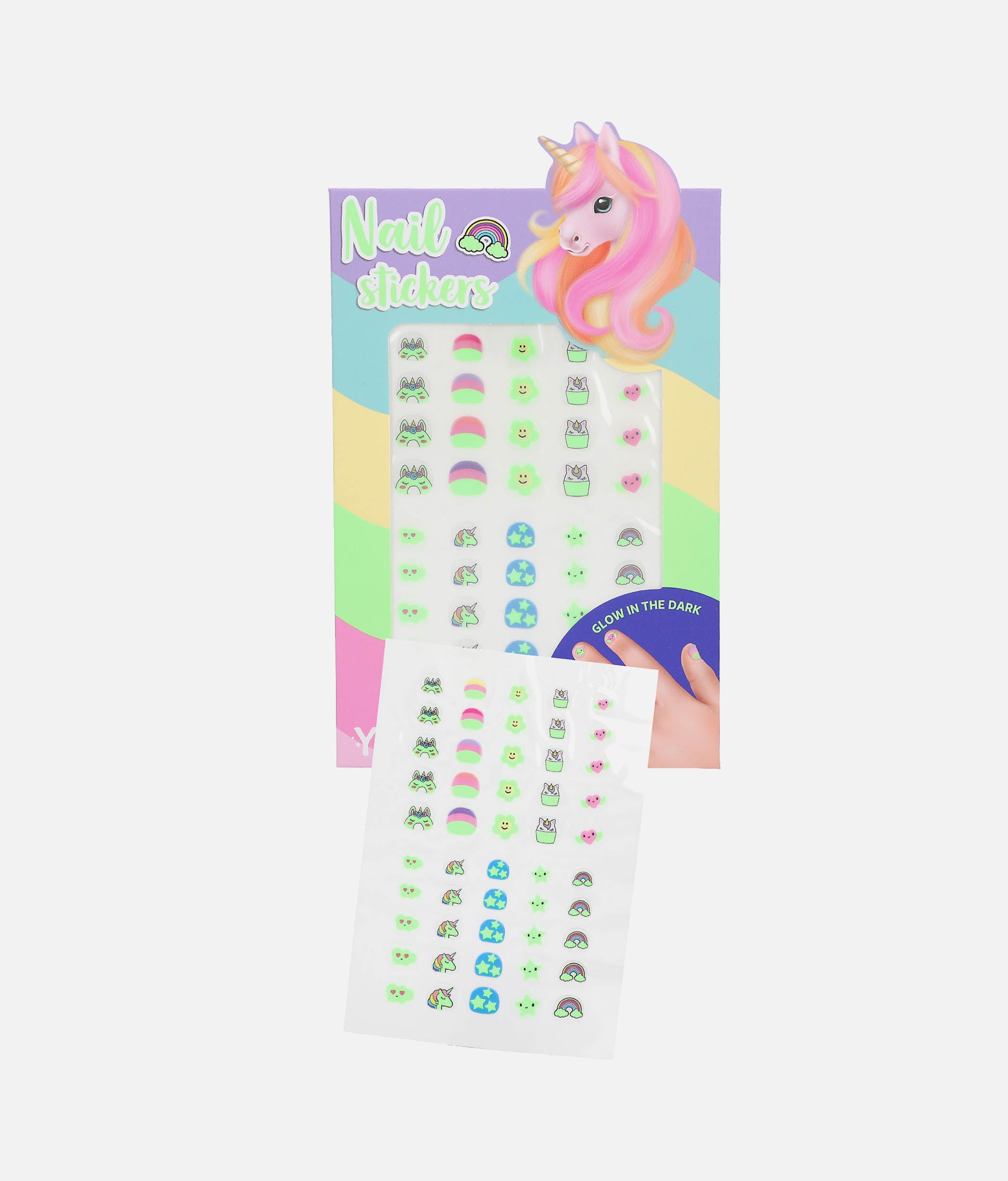 Ylvi Glow In The Dark Nail Stickers, 100 Kids Nail Stickers - 0013072