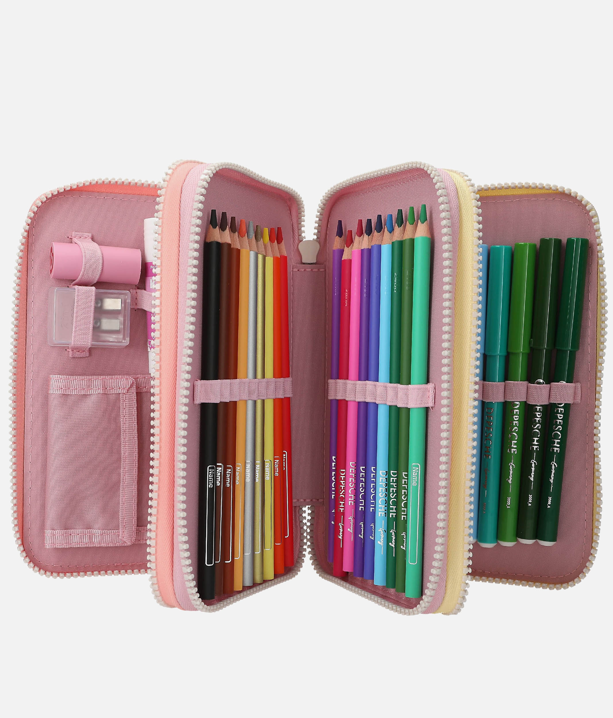 Ylvi Unicorn Triple Pencil Case, Fully Stocked School Kit - 0013278