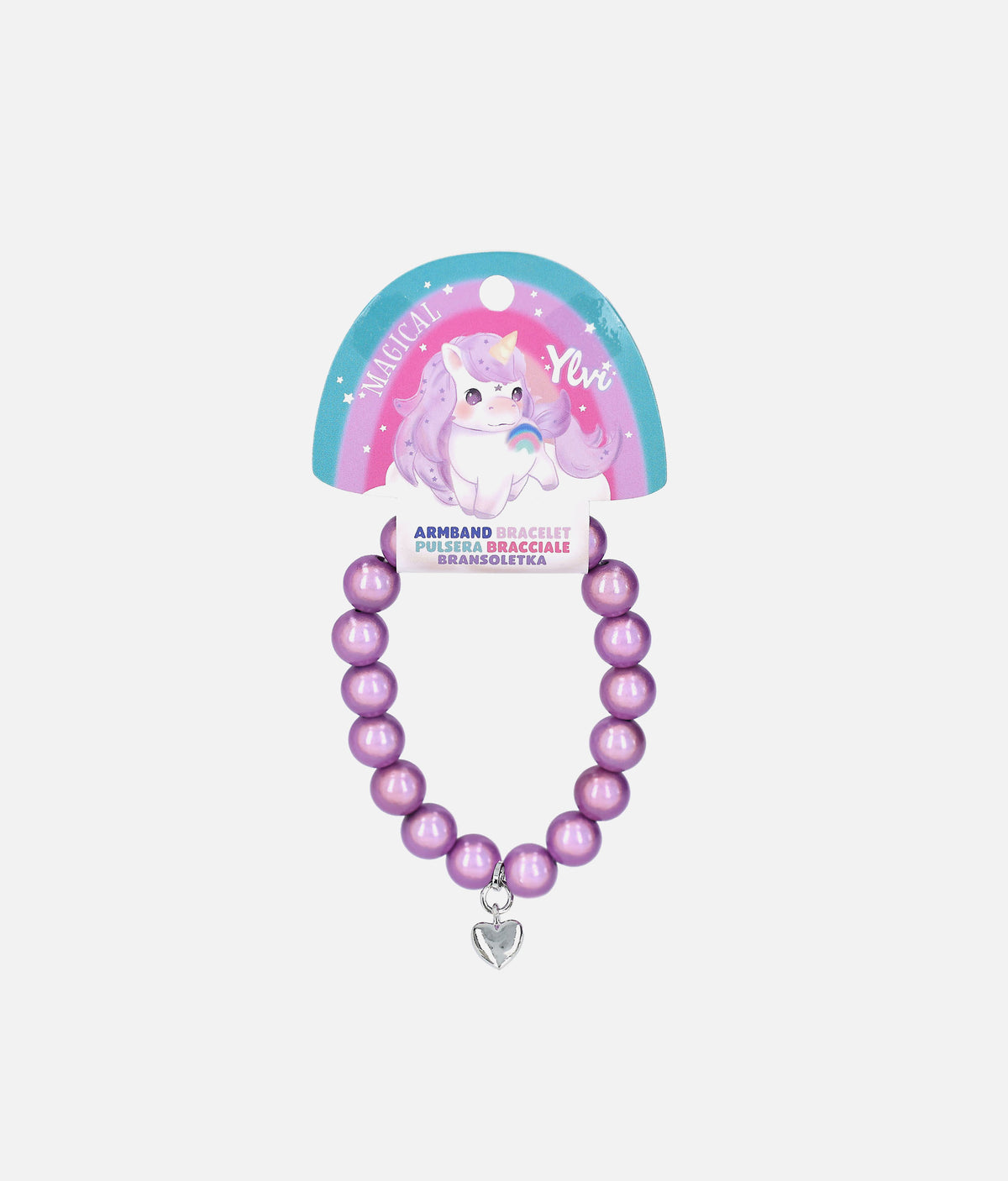 Ylvi Luminized Beaded Bracelet with Heart Charm - 0013557
