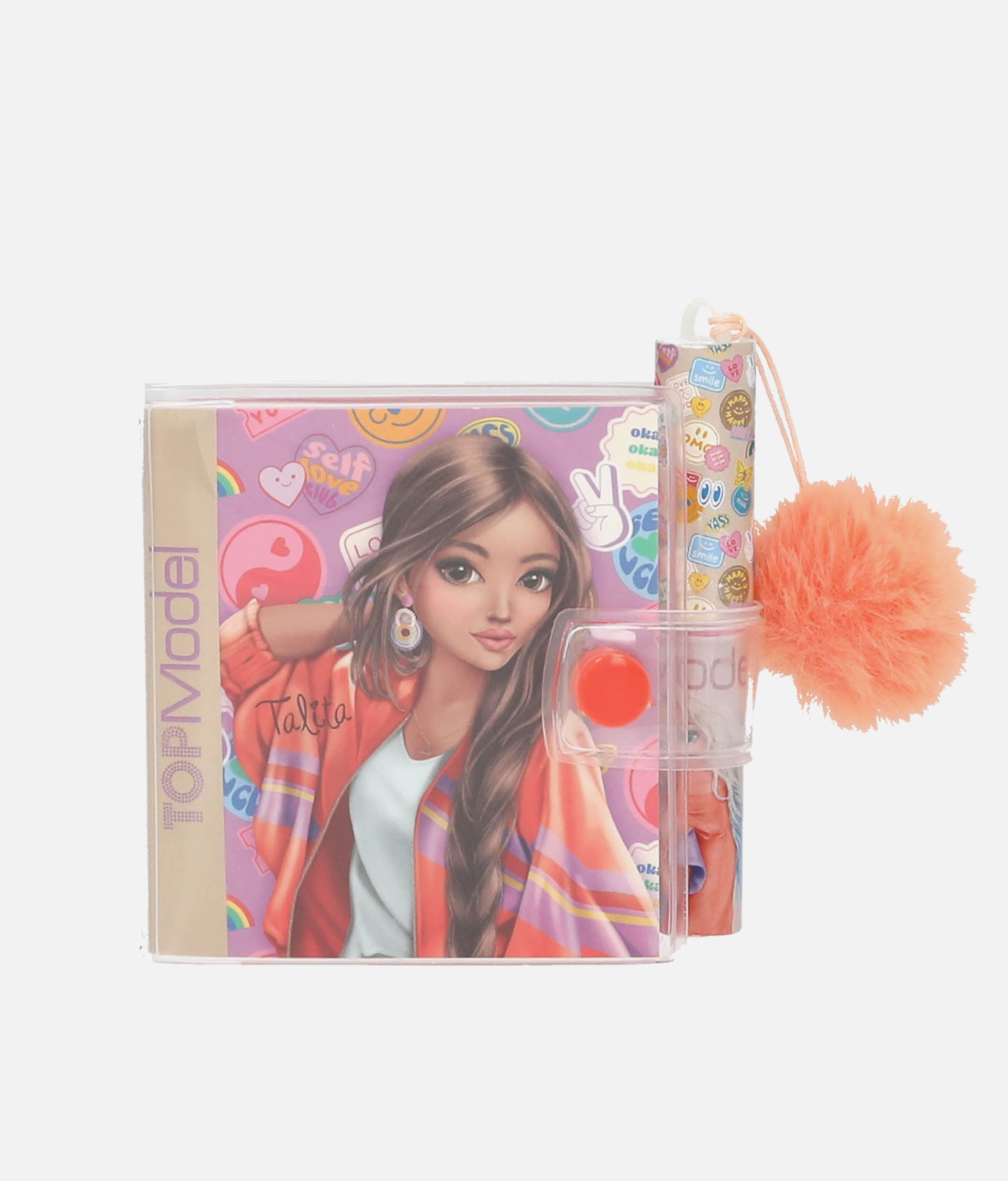 TOPModel Mini Notebook With Ballpen & Cute Pom-Pom - 0013422