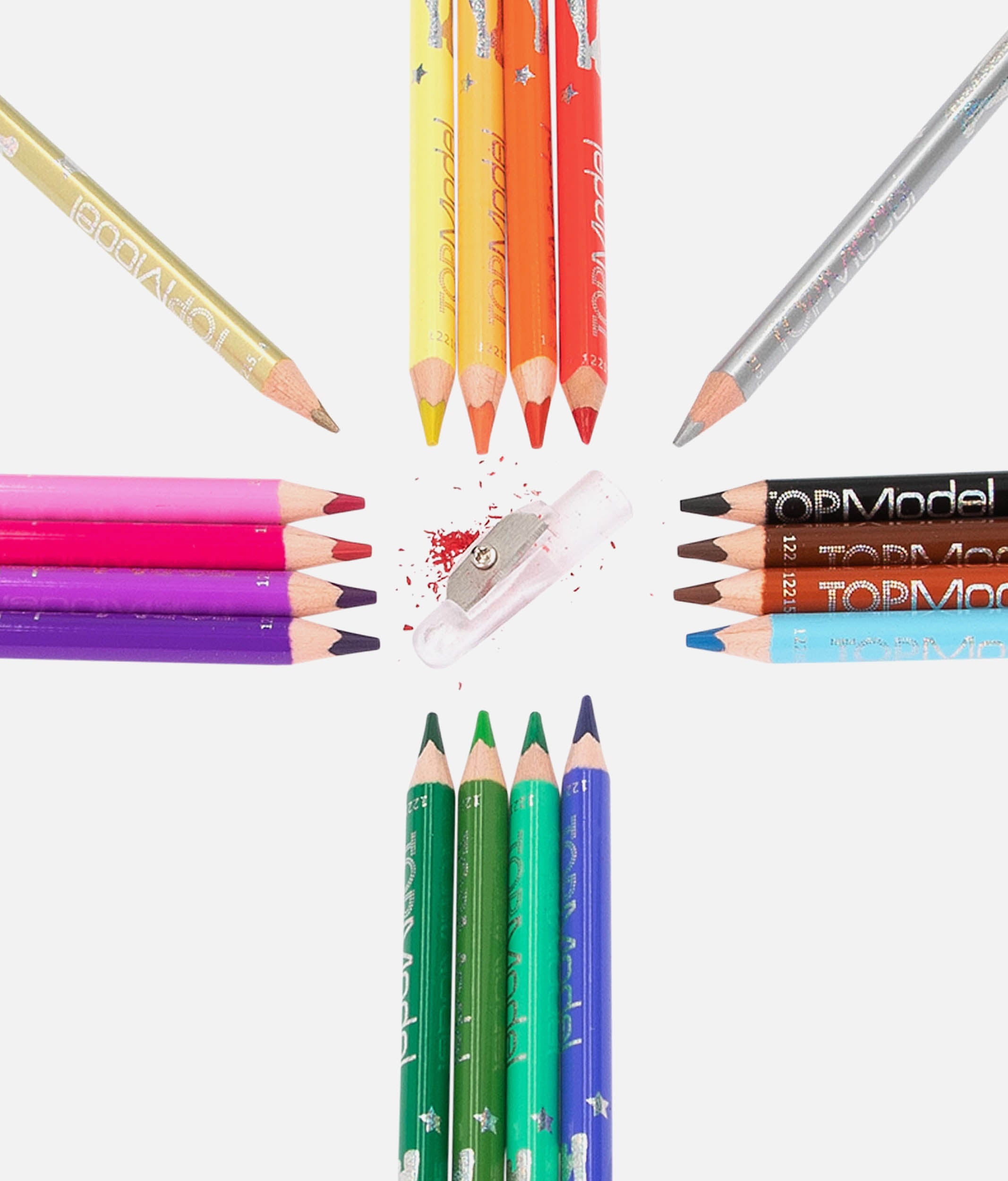 TOPModel Colouring Pencil Set, 18 Colours & Sharpener - 0012215