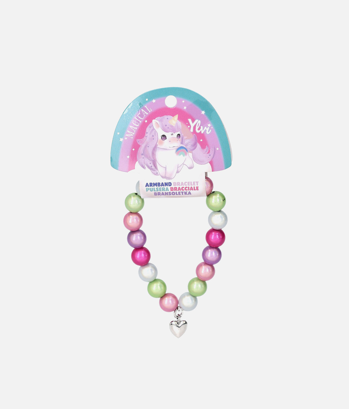 Ylvi Luminized Beaded Bracelet with Heart Charm - 0013557