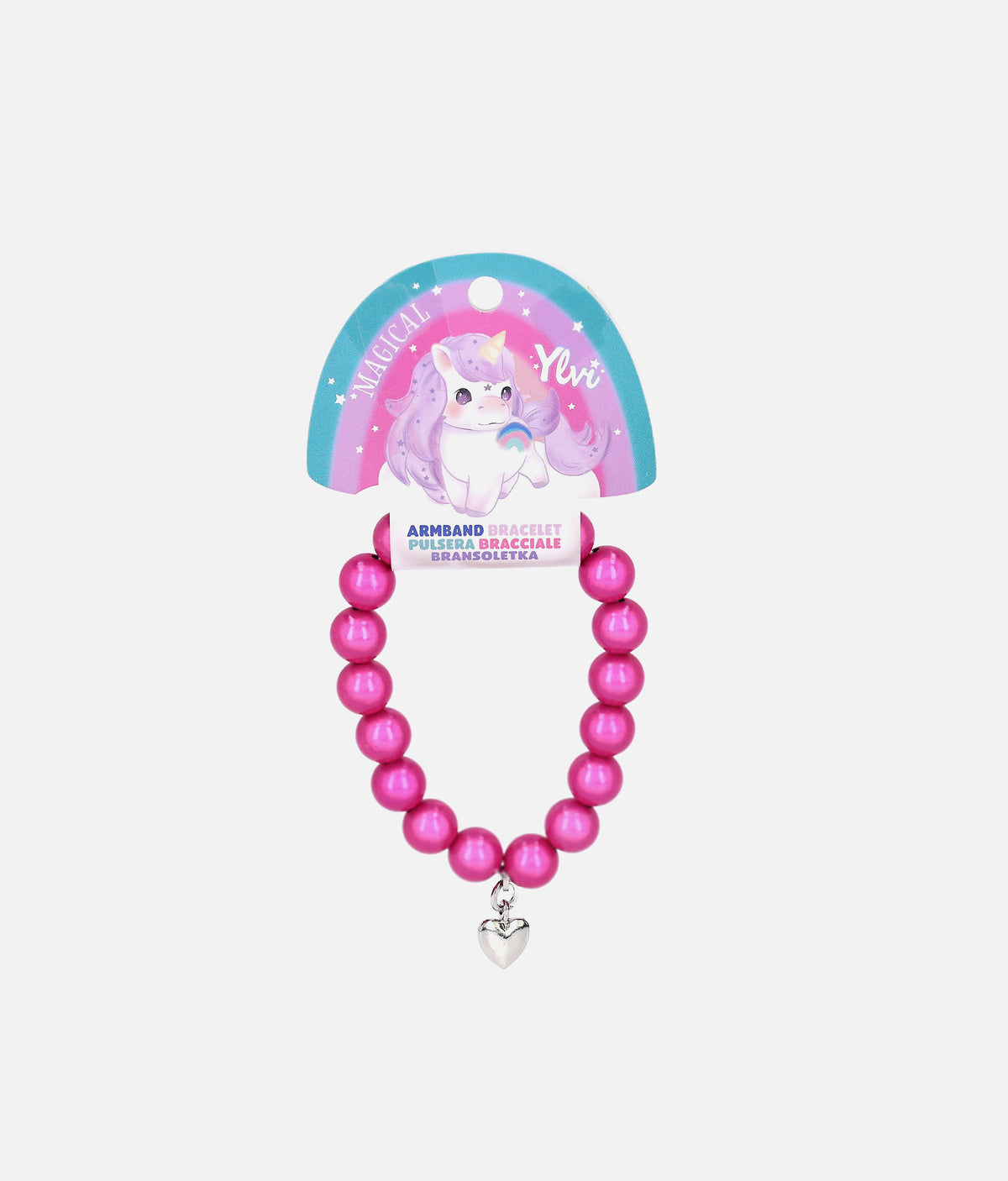 Ylvi Luminized Beaded Bracelet with Heart Charm - 0013557
